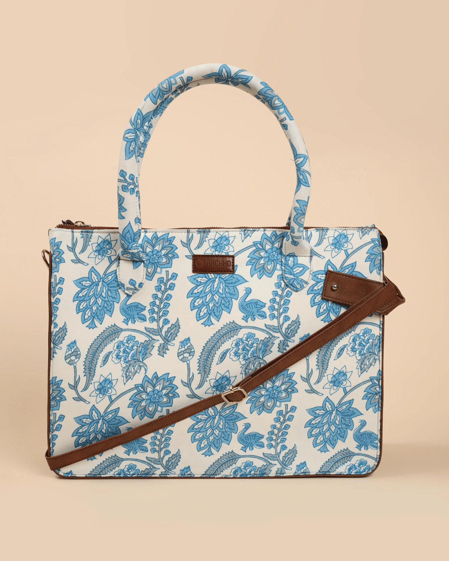 Frosty Blue Handblock Shoulder Bag My Store