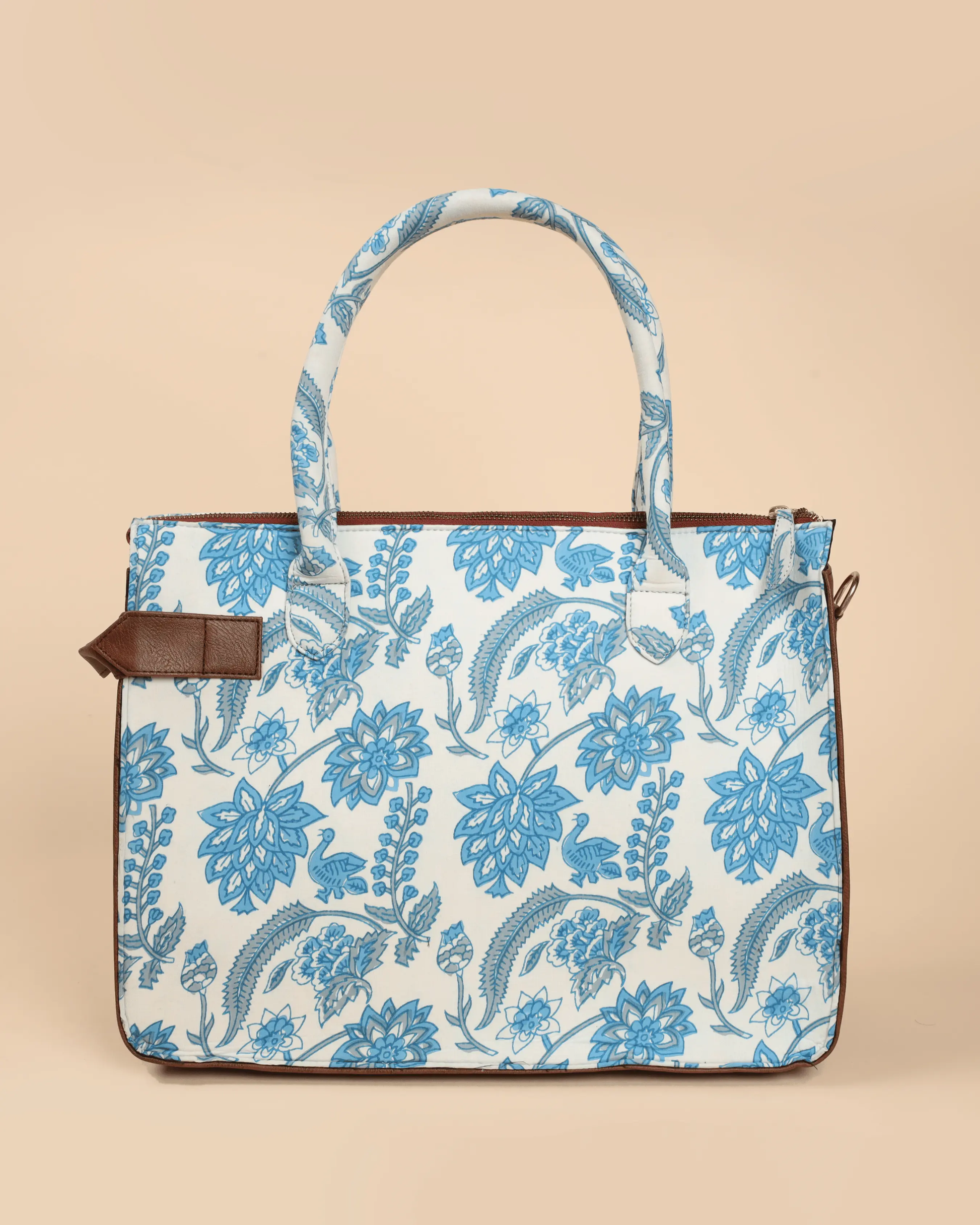 Frosty Blue Handblock Shoulder Bag My Store