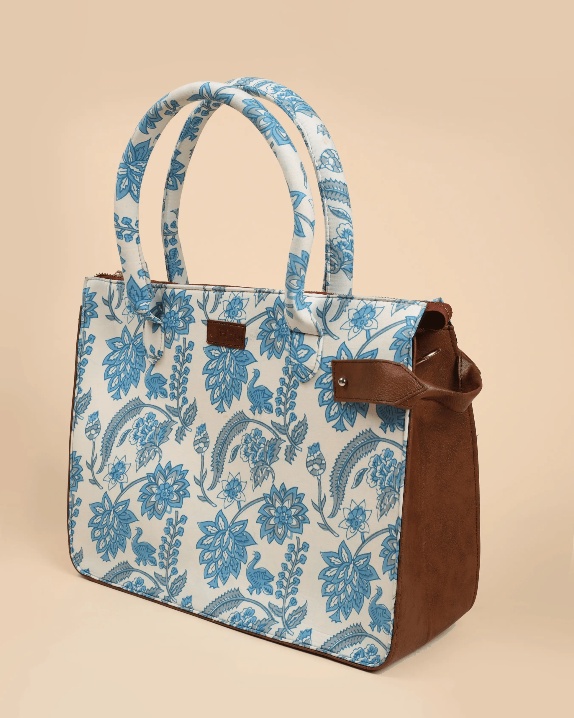Frosty Blue Handblock Shoulder Bag My Store