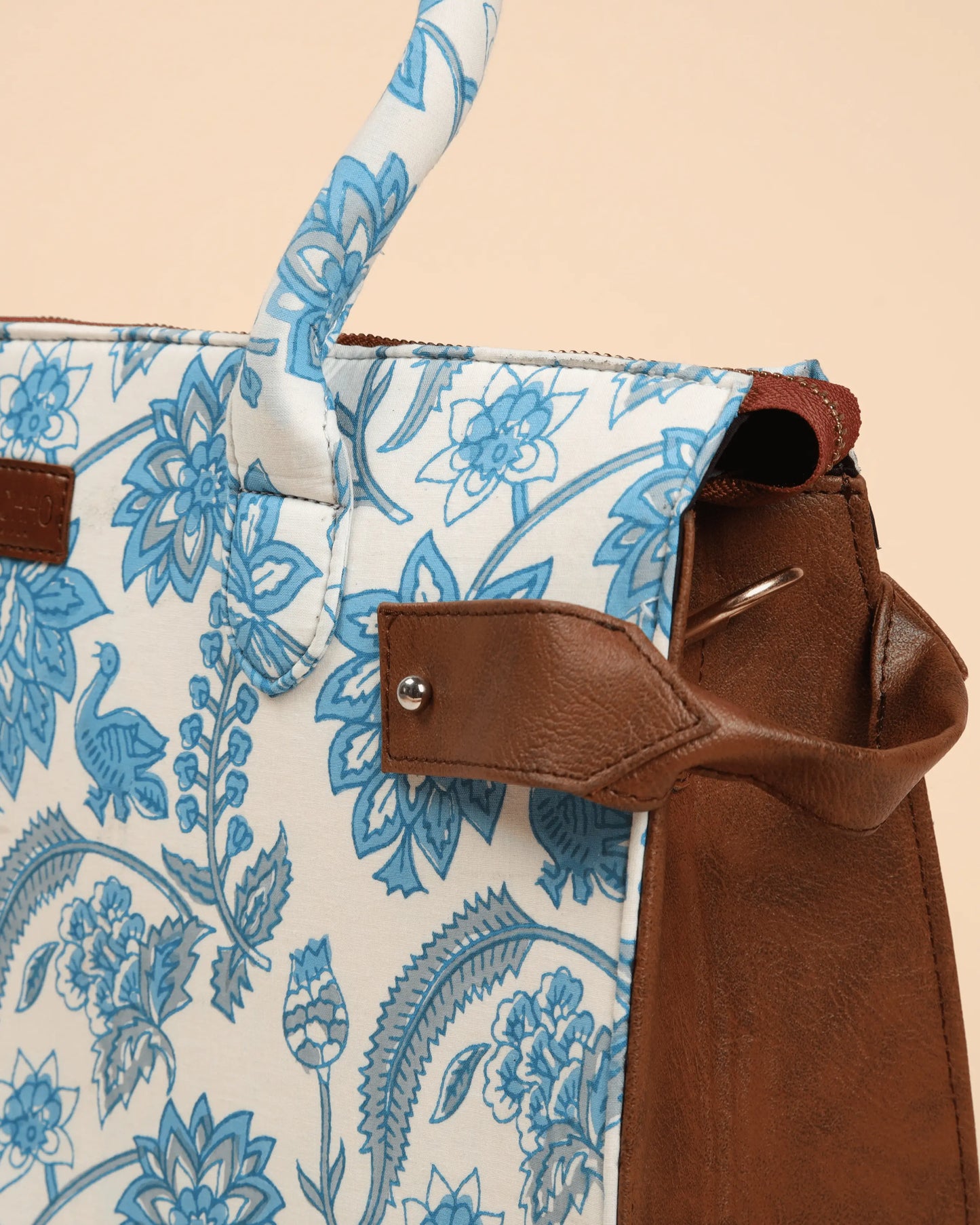 Frosty Blue Handblock Shoulder Bag My Store