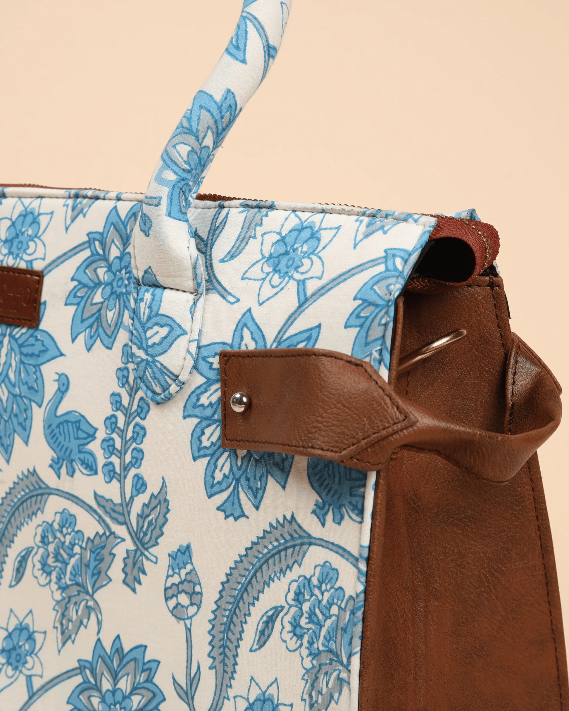 Frosty Blue Handblock Shoulder Bag My Store