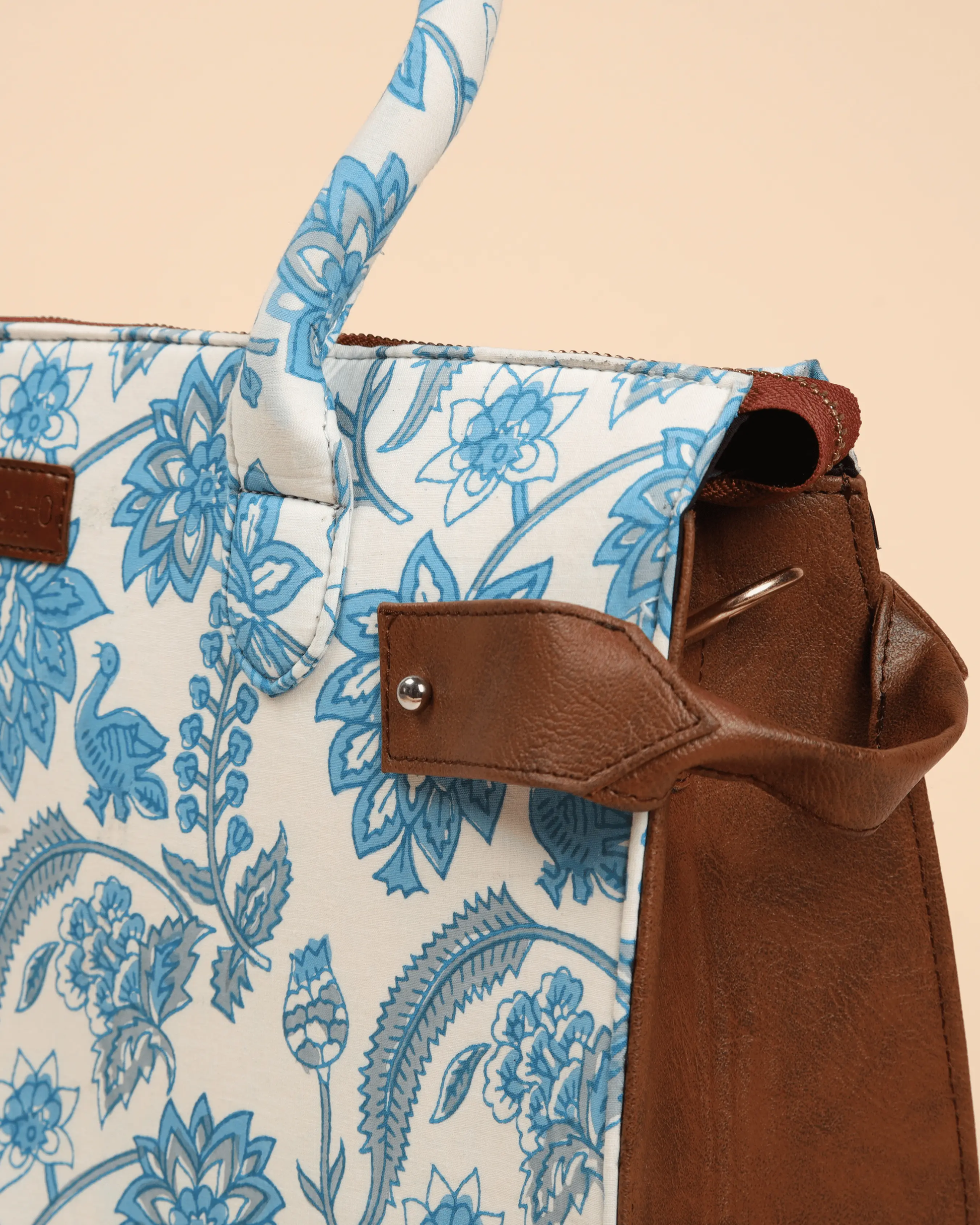 Frosty Blue Handblock Shoulder Bag My Store