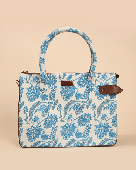 Frosty Blue Handblock Shoulder Bag My Store