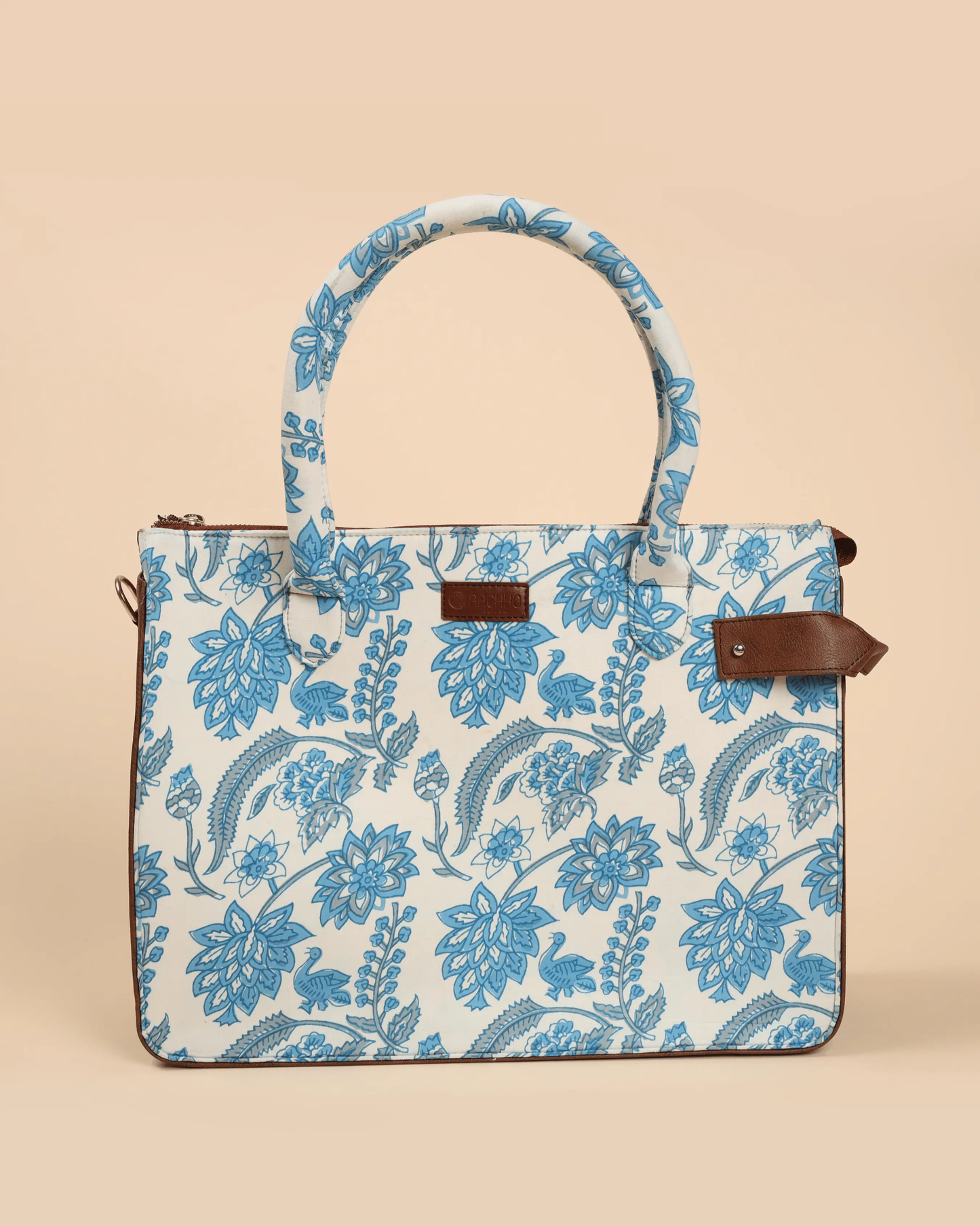 Frosty Blue Handblock Shoulder Bag My Store