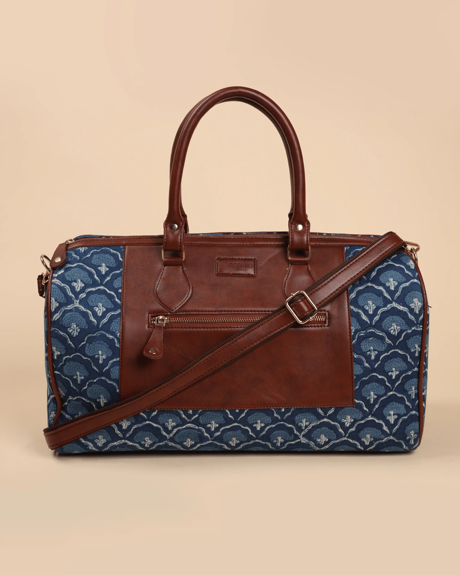 Coral Current Handblock Duffle Bag My Store