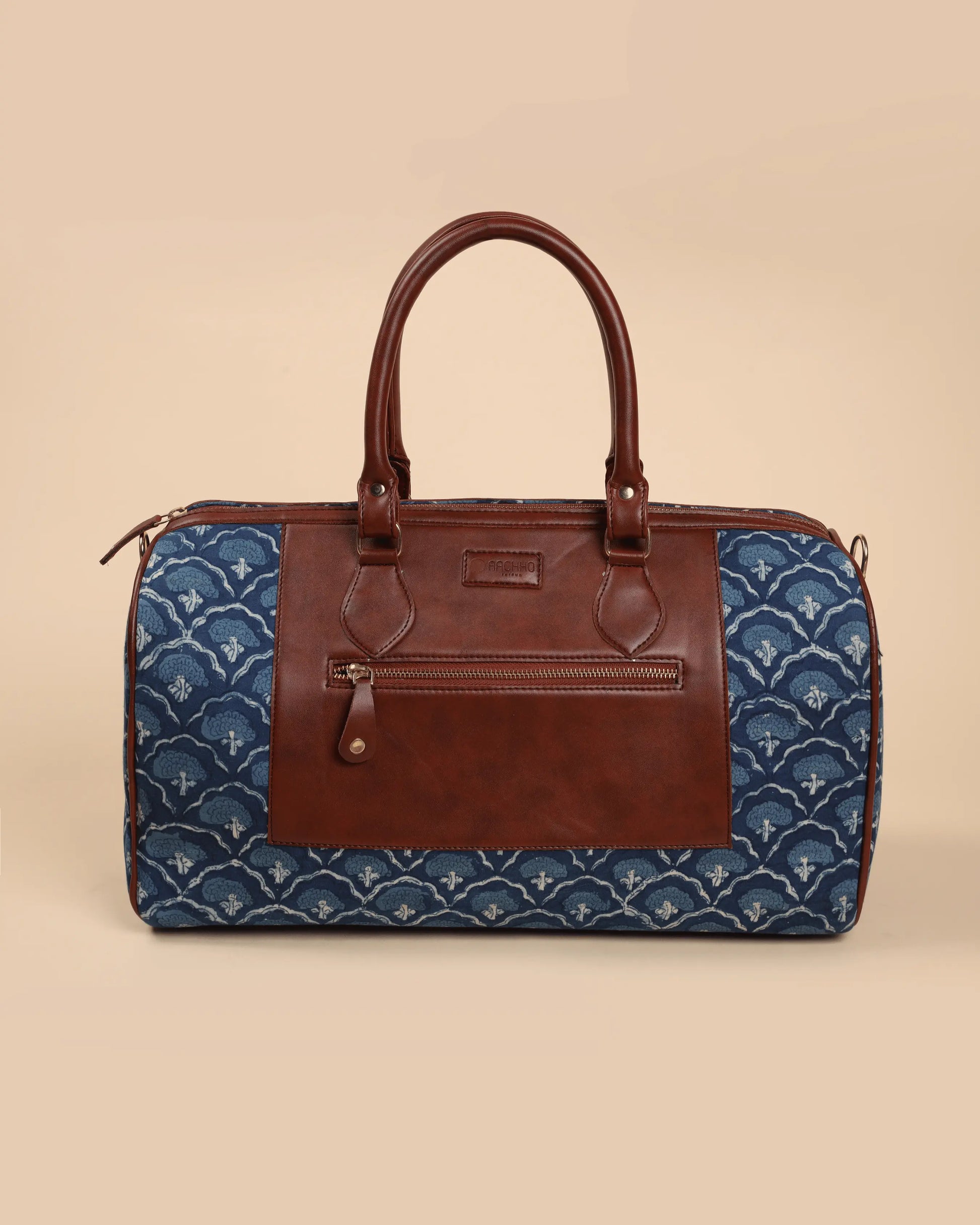 Coral Current Handblock Duffle Bag My Store