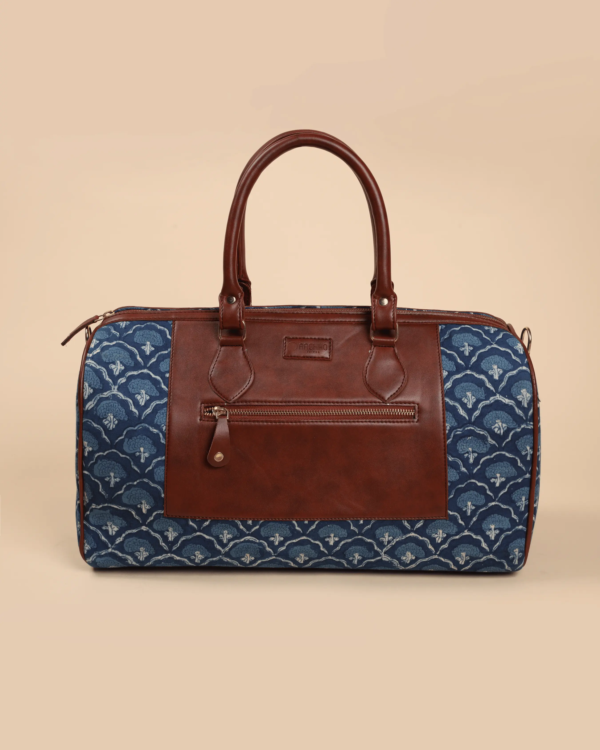 Coral Current Handblock Duffle Bag My Store