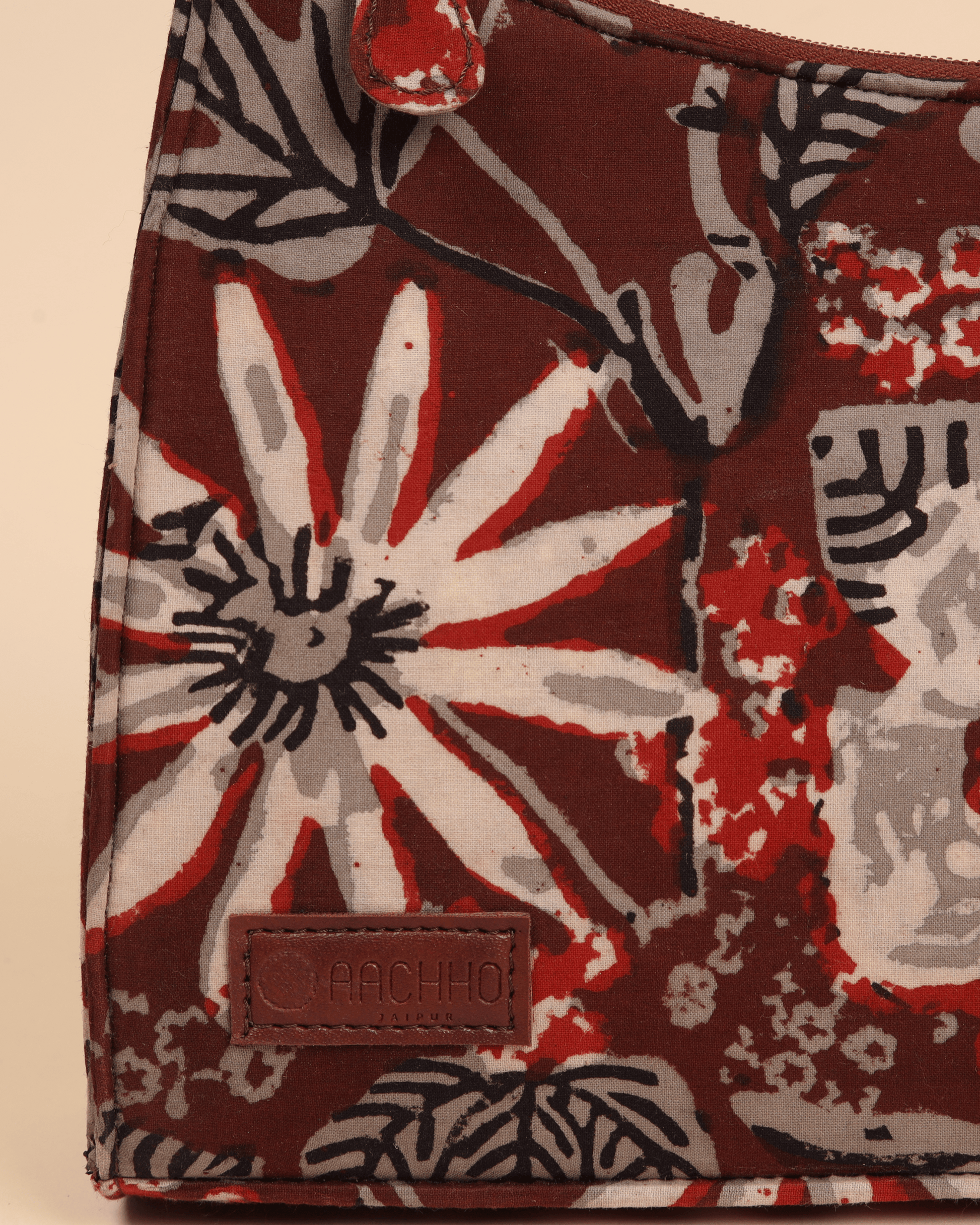 Caramel Couture Handblock Baguette Bag My Store