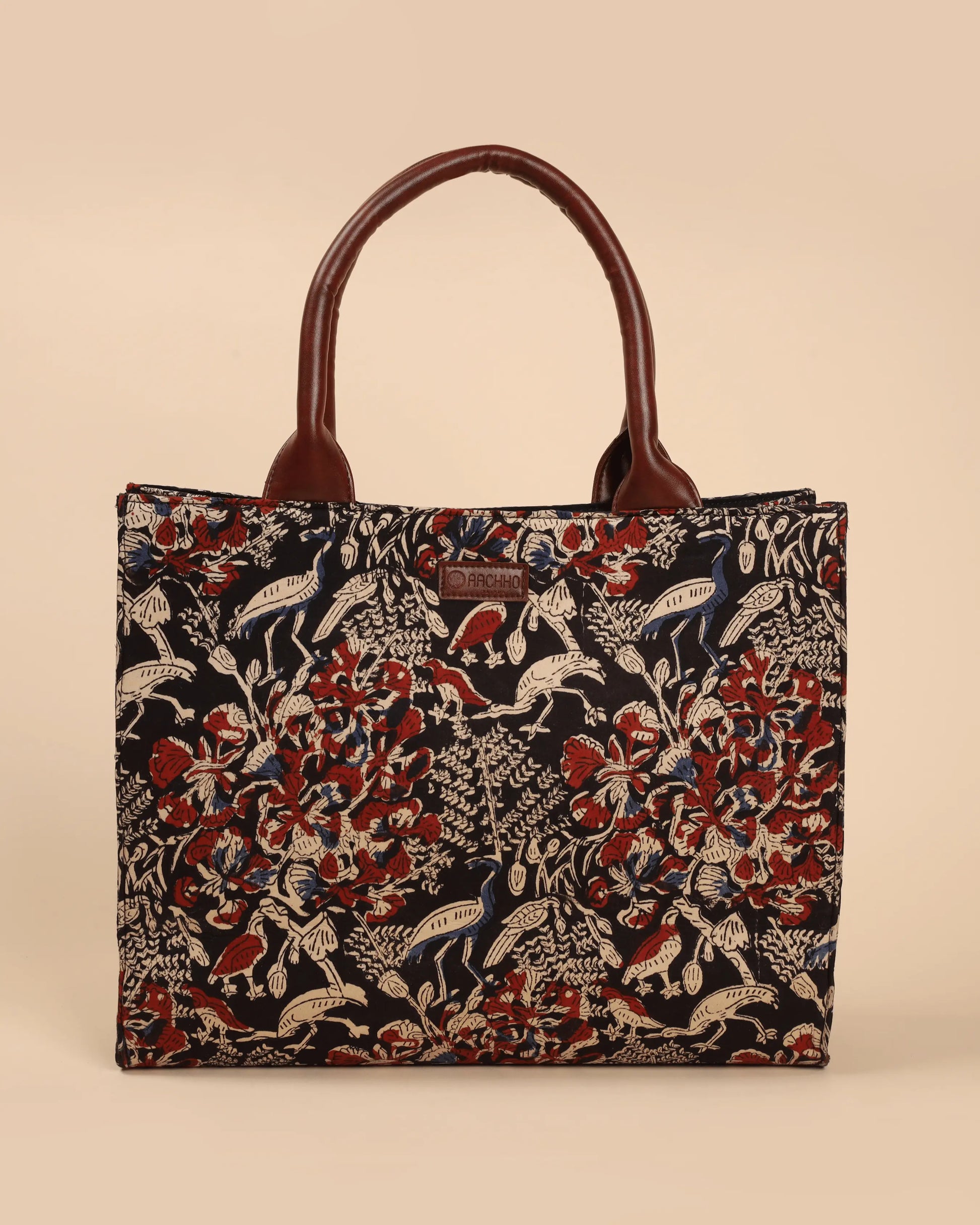 Classic Ebony Handblock Square Tote Bag My Store