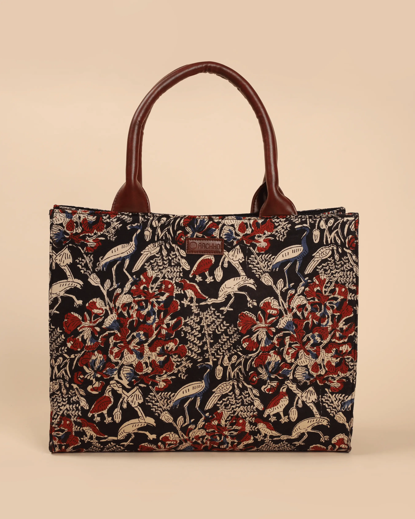 Classic Ebony Handblock Square Tote Bag My Store