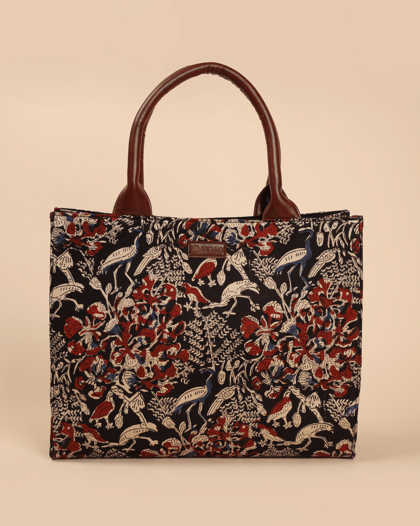 Classic Ebony Handblock Square Tote Bag My Store