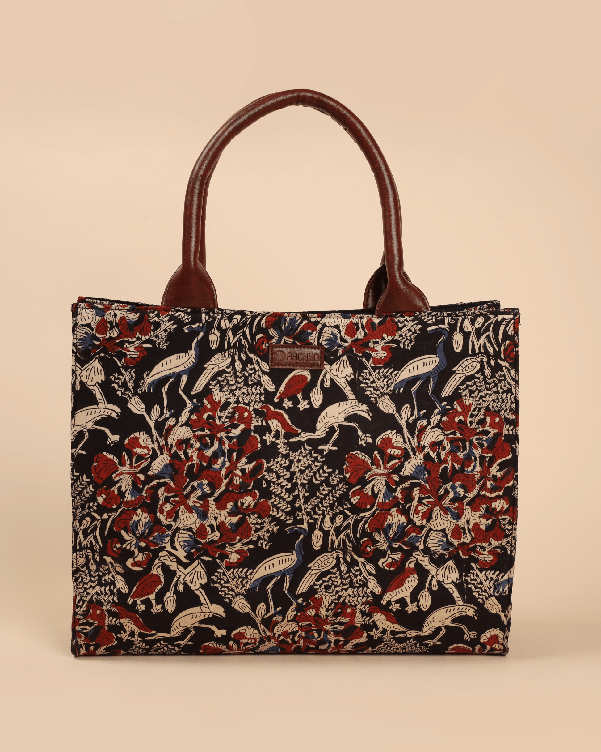 Classic Ebony Handblock Square Tote Bag My Store