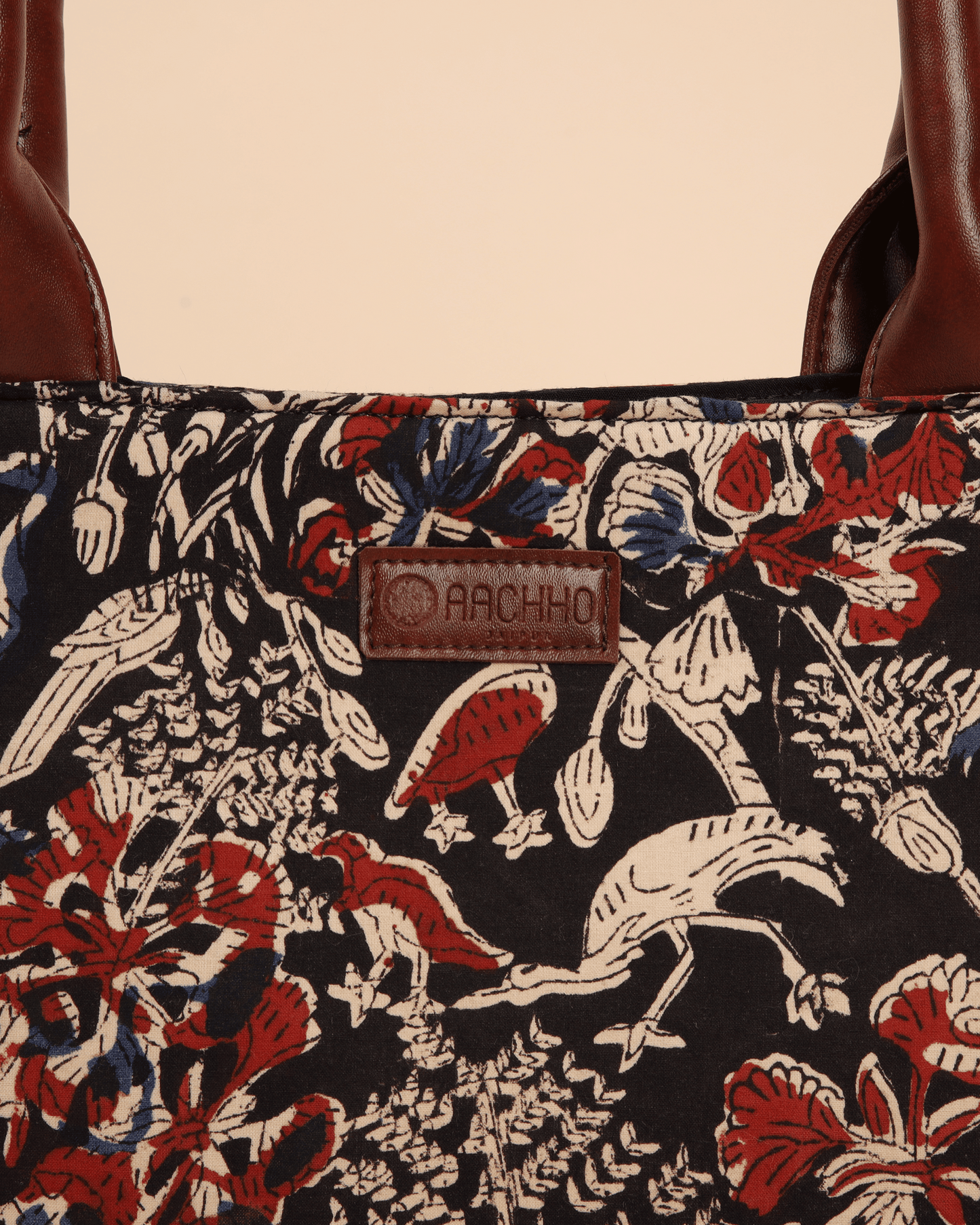 Classic Ebony Handblock Square Tote Bag My Store