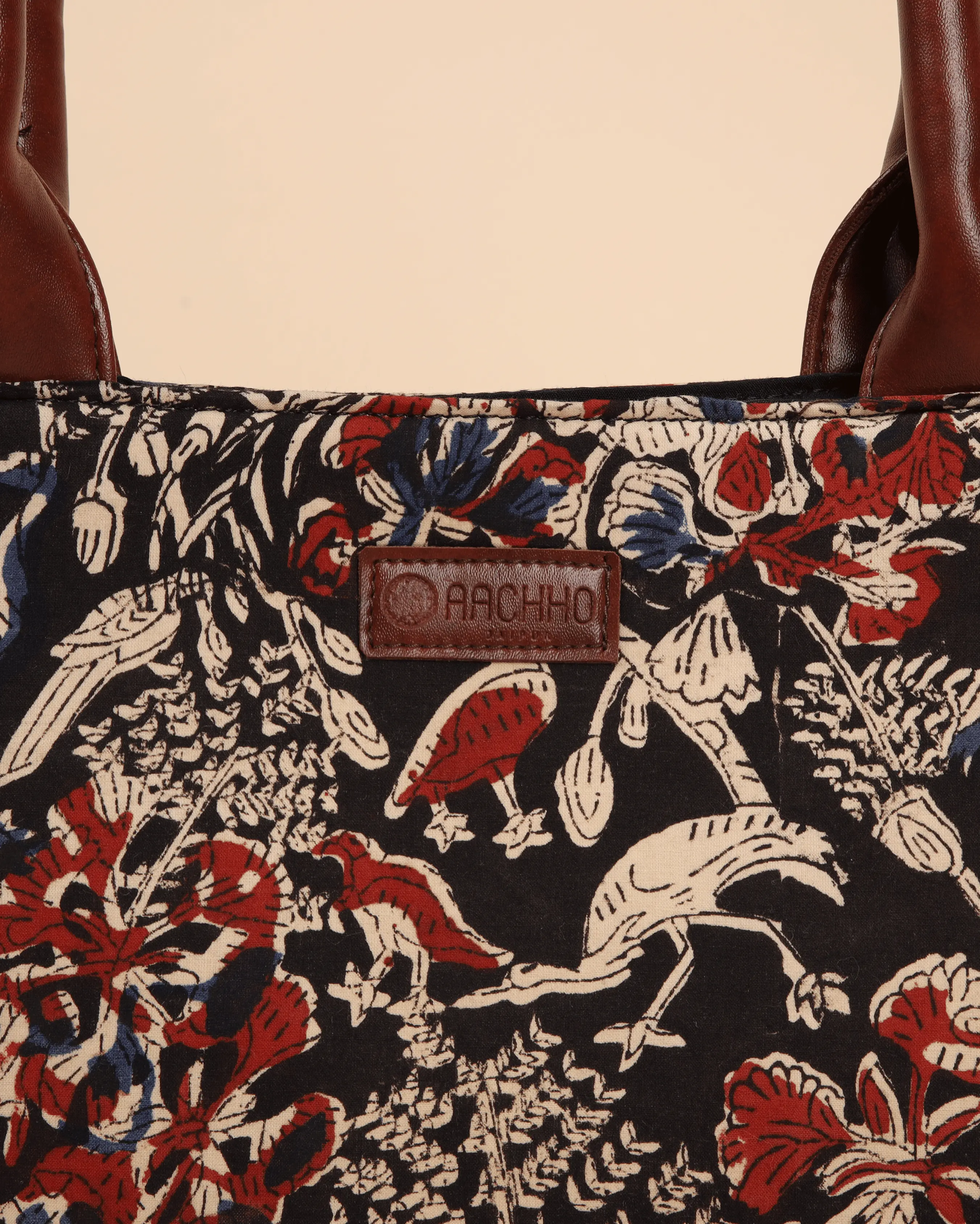 Classic Ebony Handblock Square Tote Bag My Store