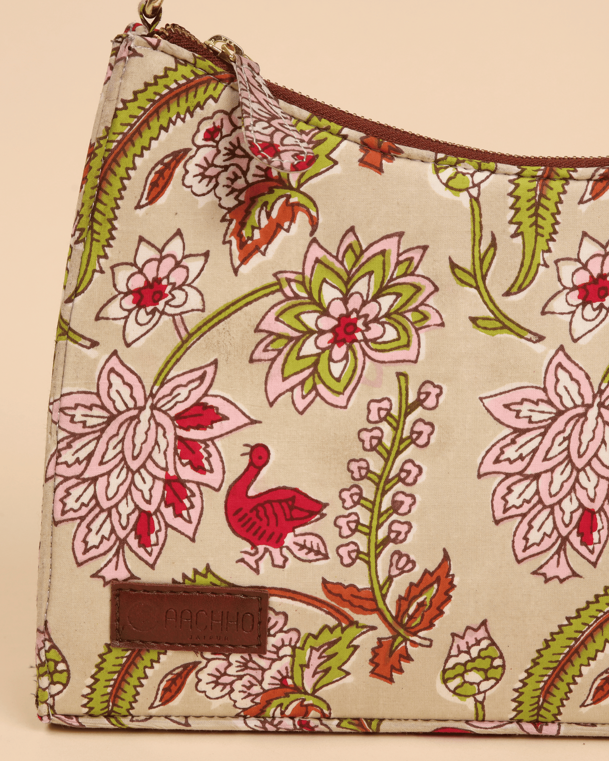 Pale Primrose Handblock Baguette Bag Quick Cart