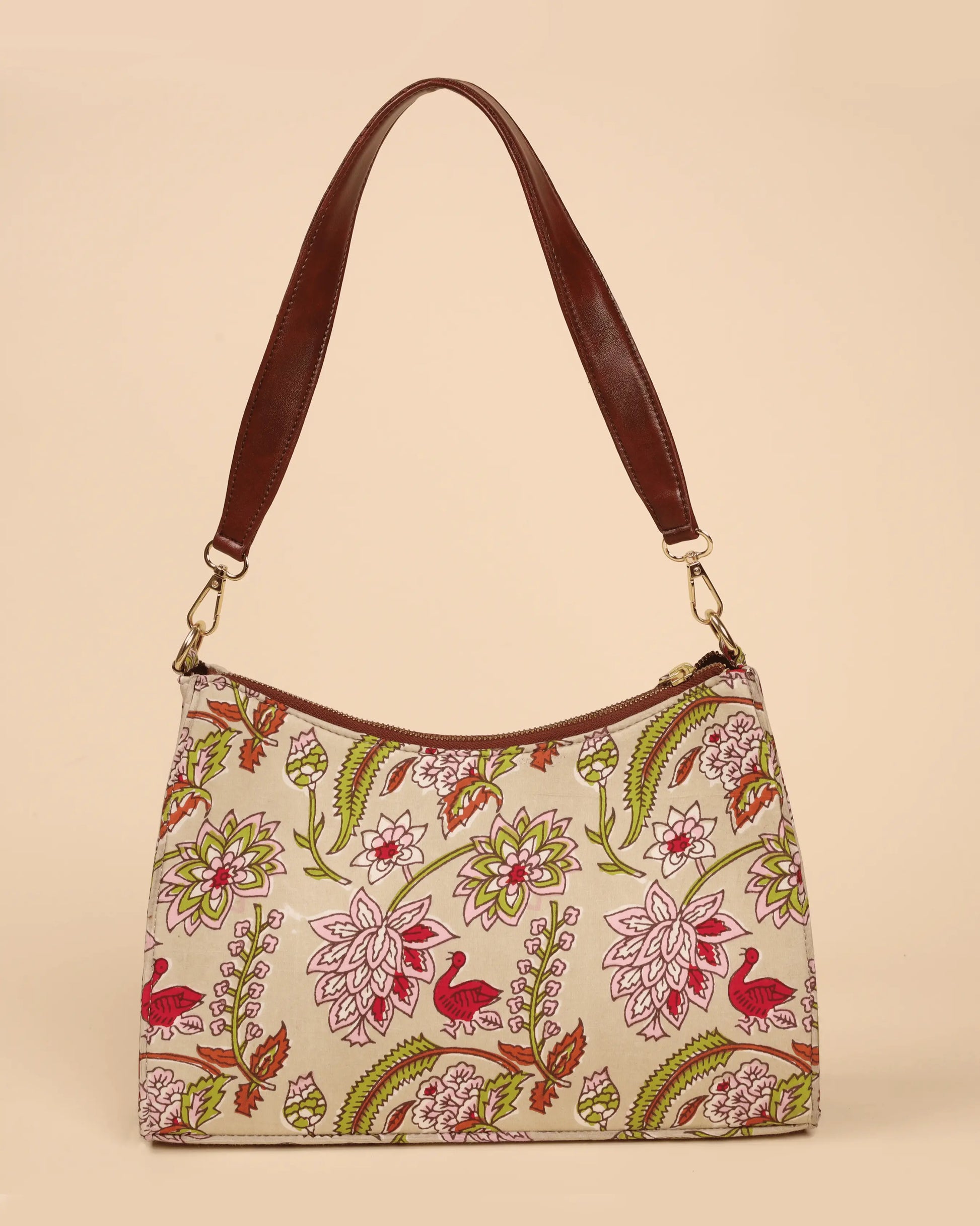 Pale Primrose Handblock Baguette Bag My Store