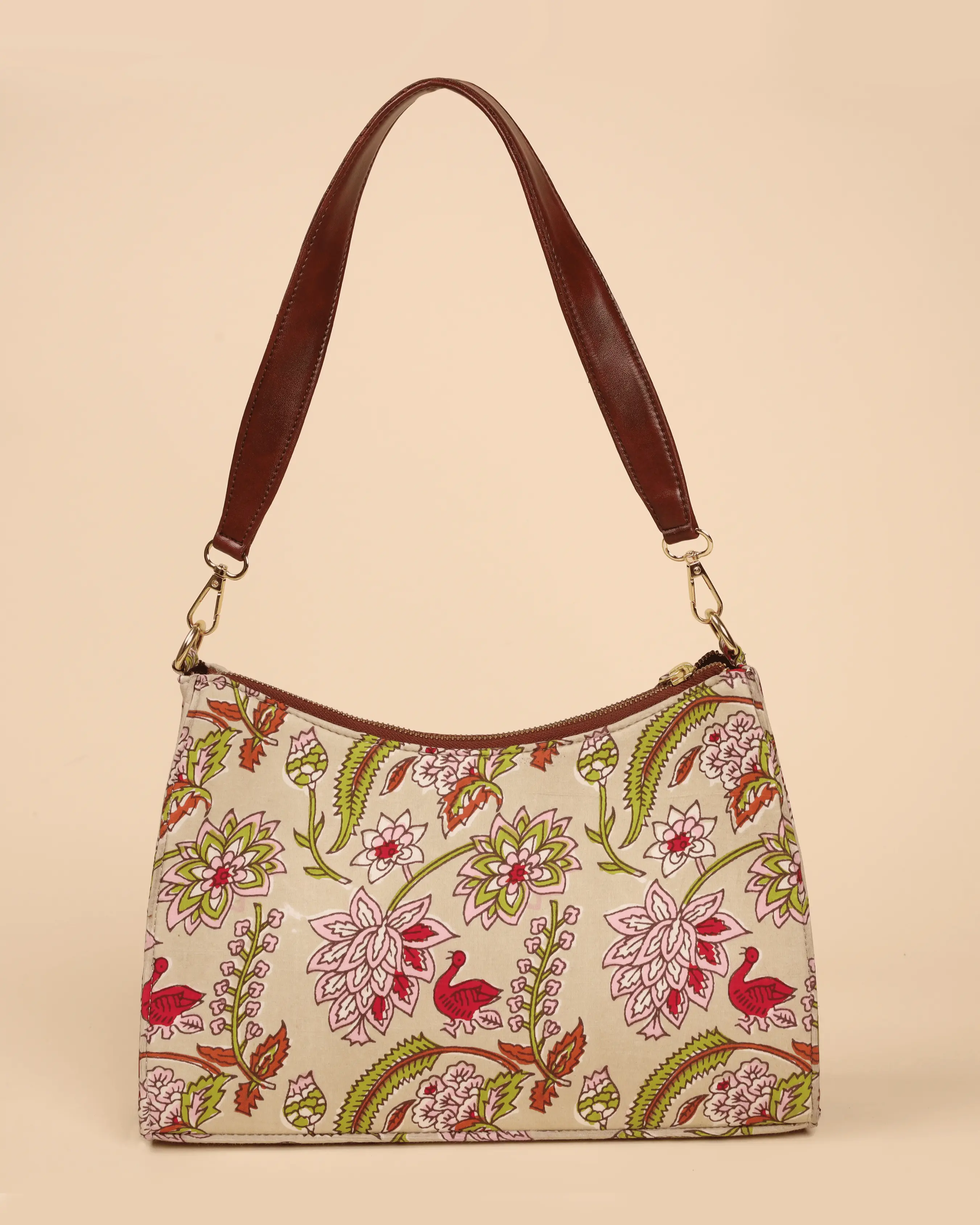 Pale Primrose Handblock Baguette Bag My Store