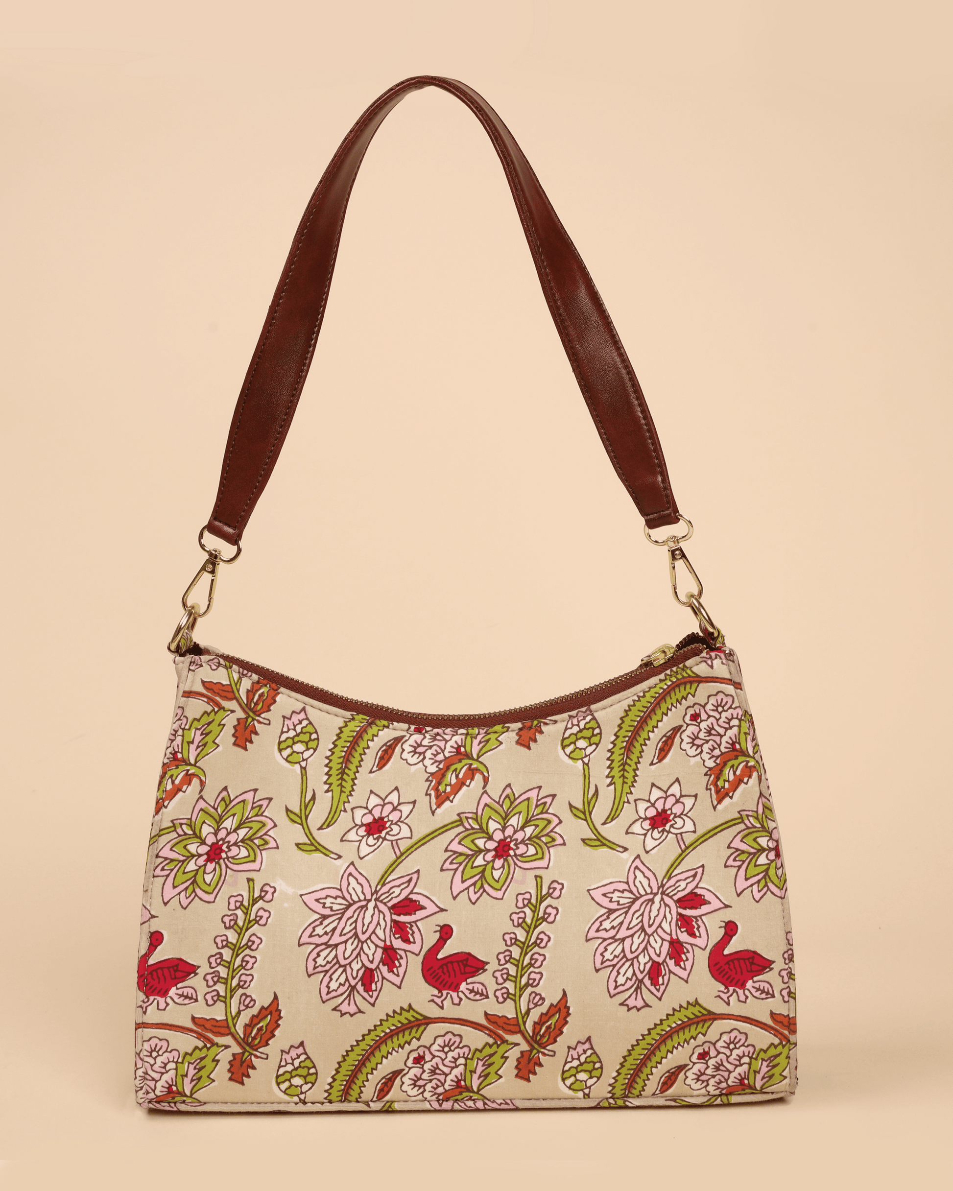 Pale Primrose Handblock Baguette Bag Quick Cart