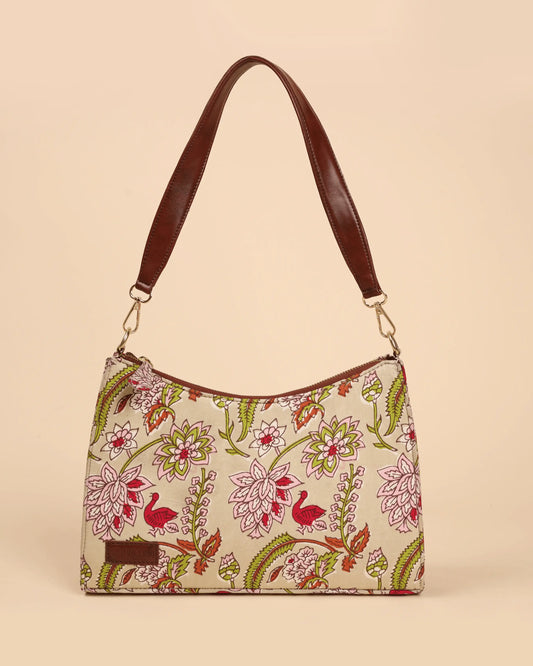 Pale Primrose Handblock Baguette Bag My Store