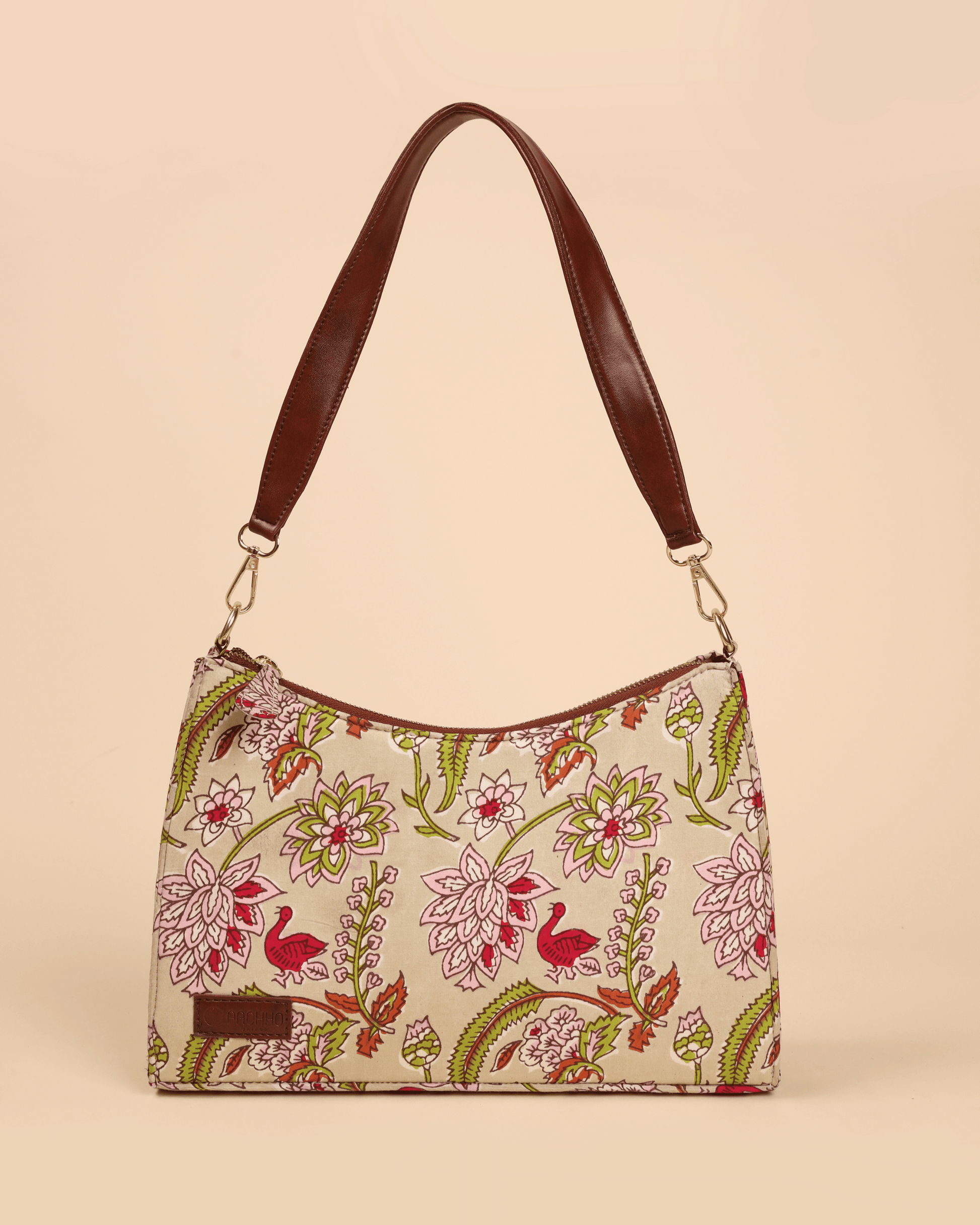 Pale Primrose Handblock Baguette Bag My Store