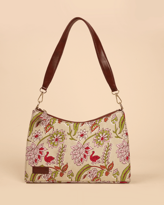 Pale Primrose Handblock Baguette Bag Quick Cart
