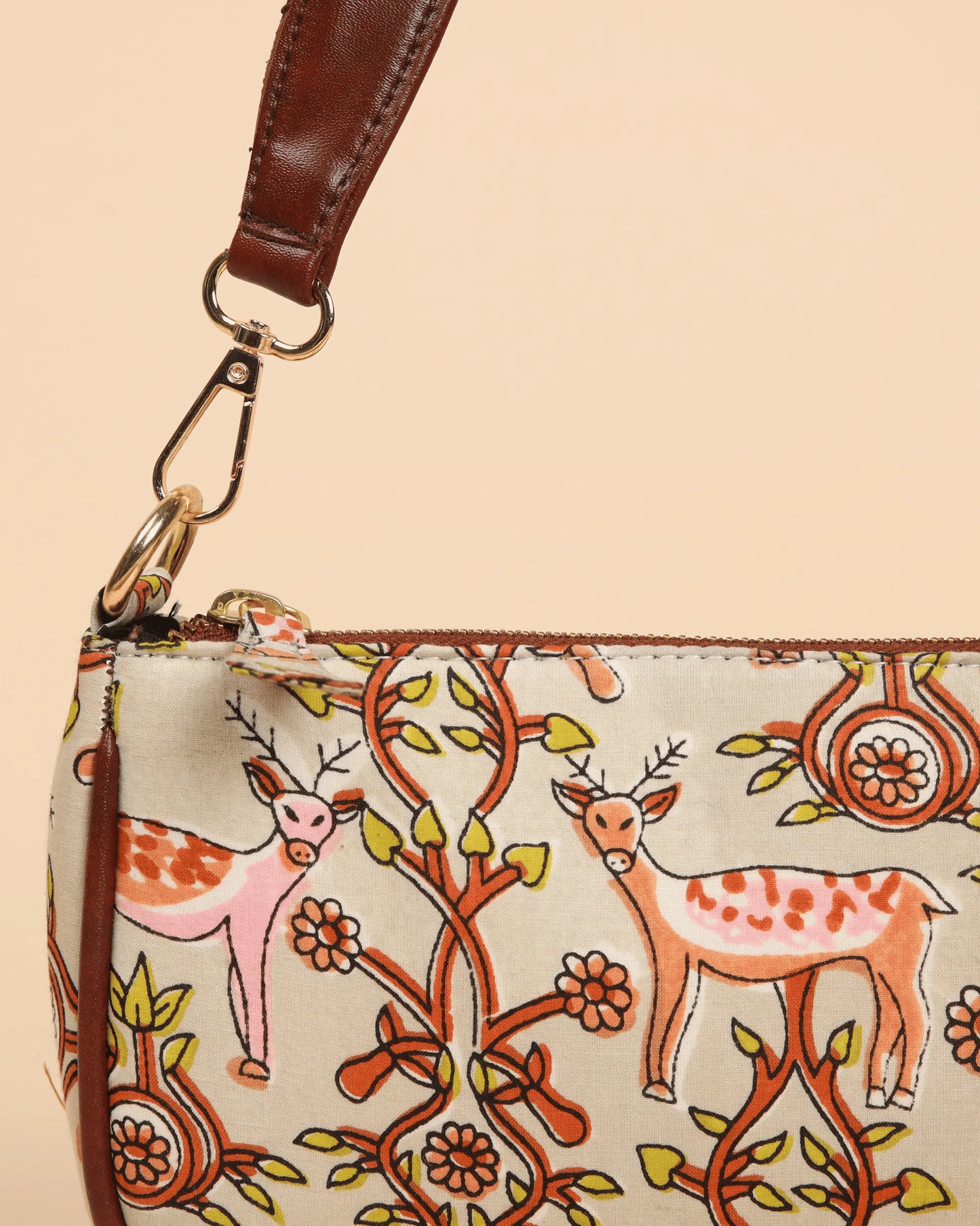 Jungle Fury Handblock Baguette Bag My Store