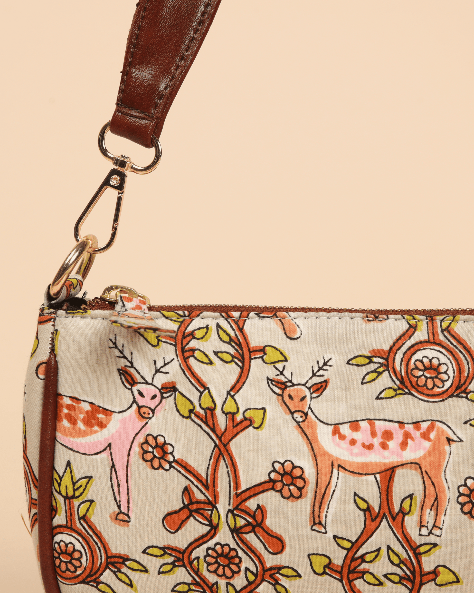 Jungle Fury Handblock Baguette Bag My Store