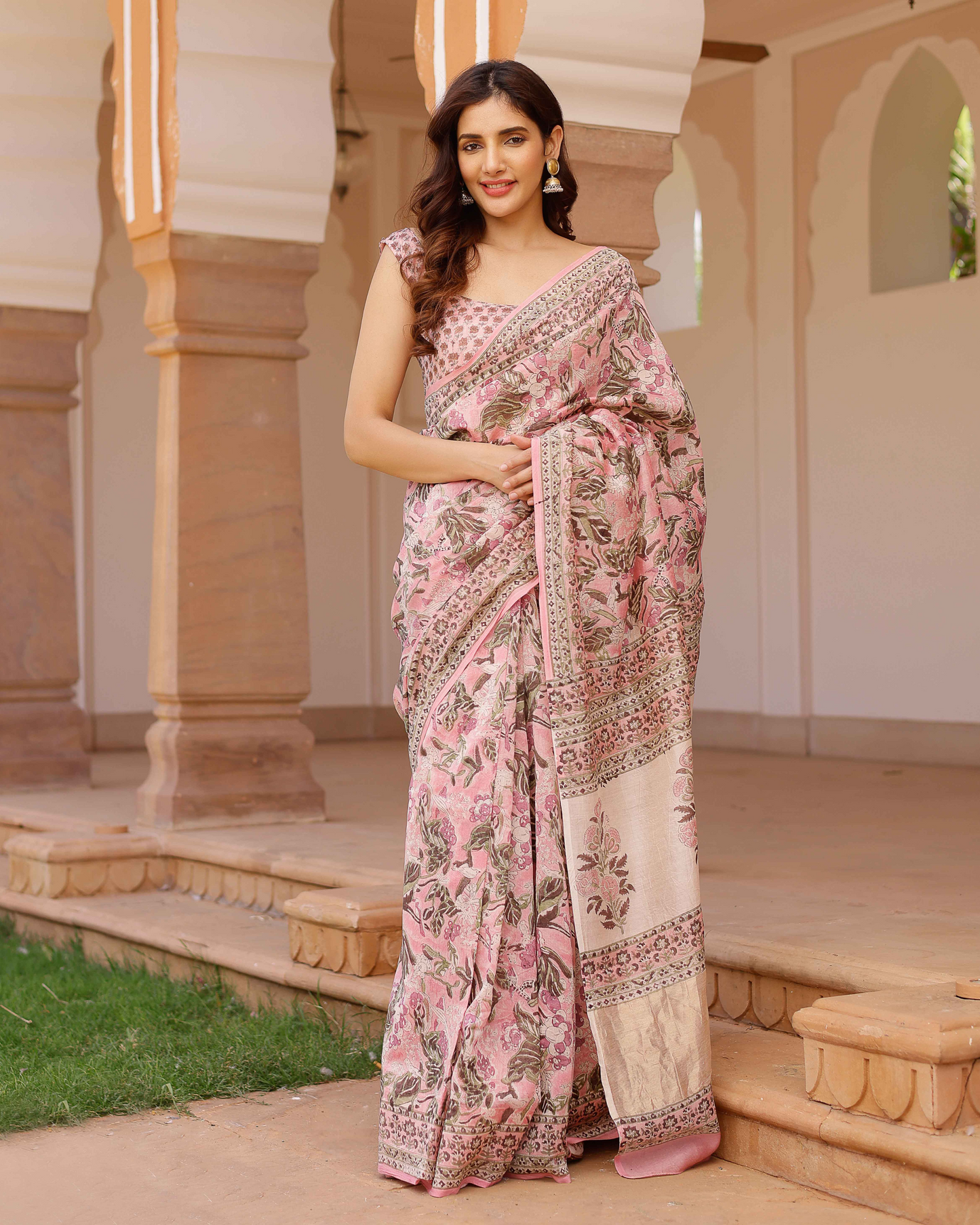 Aradhna Handblock Chanderi Saree My Store