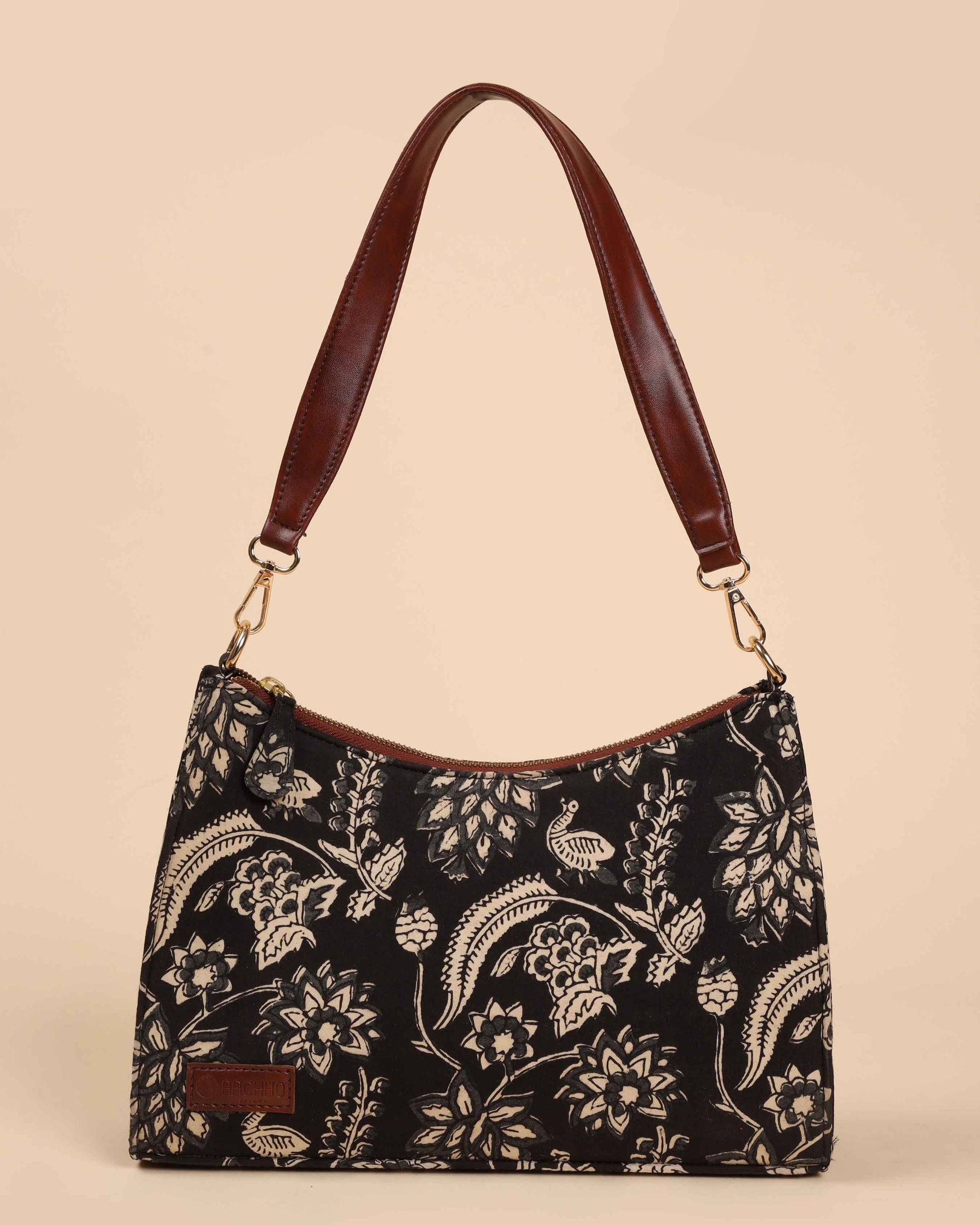 Black Onyx Handblock Baguette Bag My Store