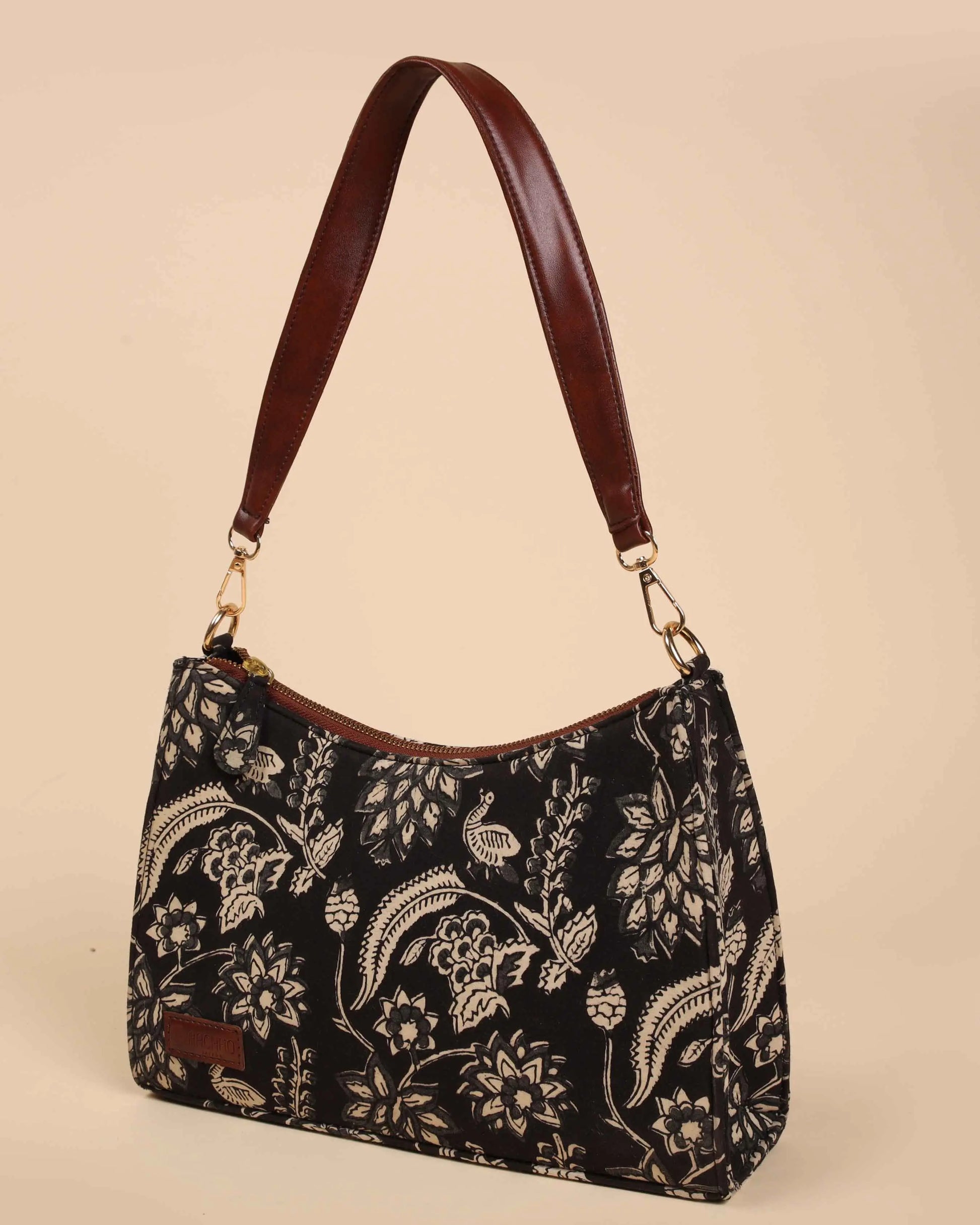 Black Onyx Handblock Baguette Bag My Store