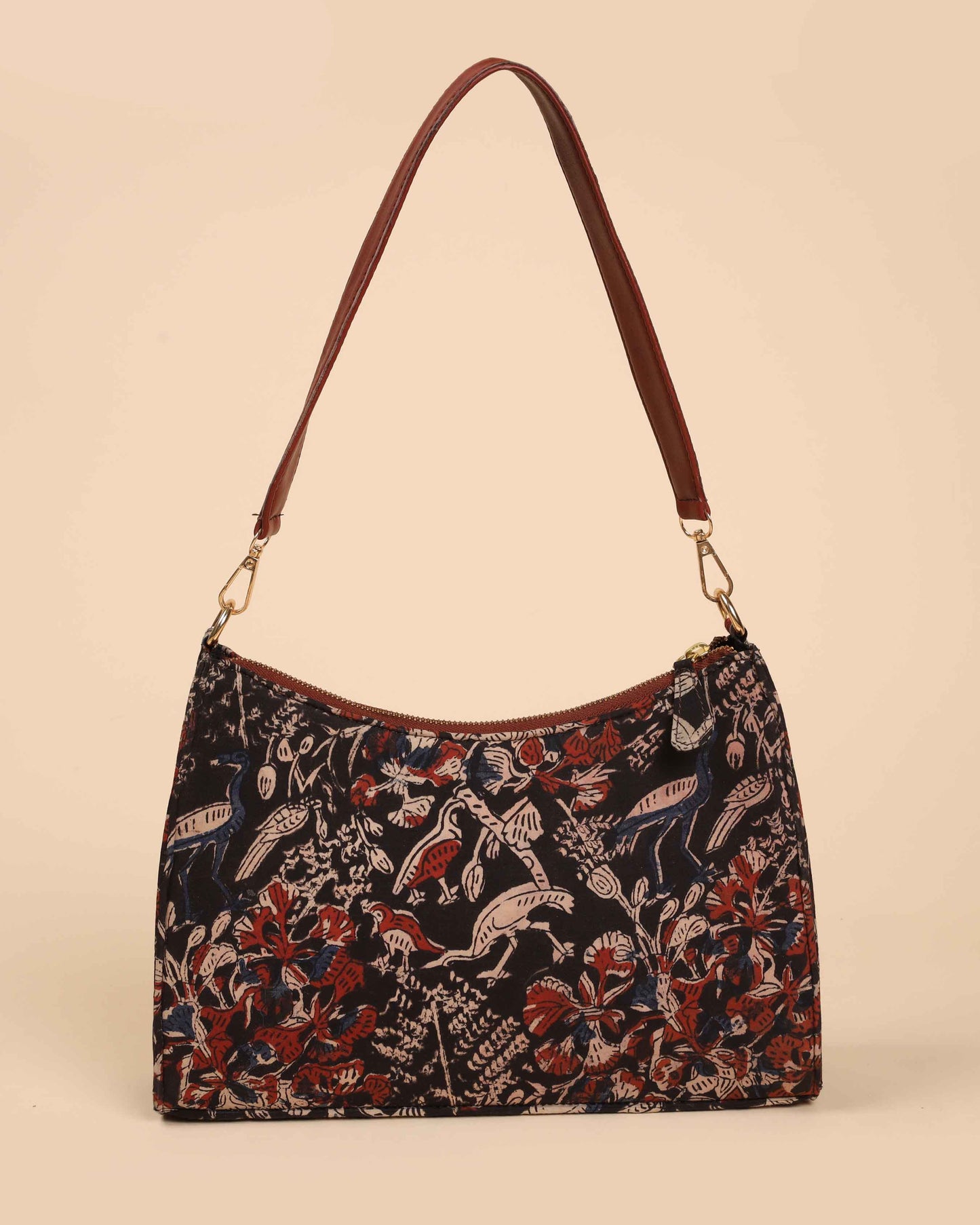 Charcoal Chic Handblock Baguette Bag My Store