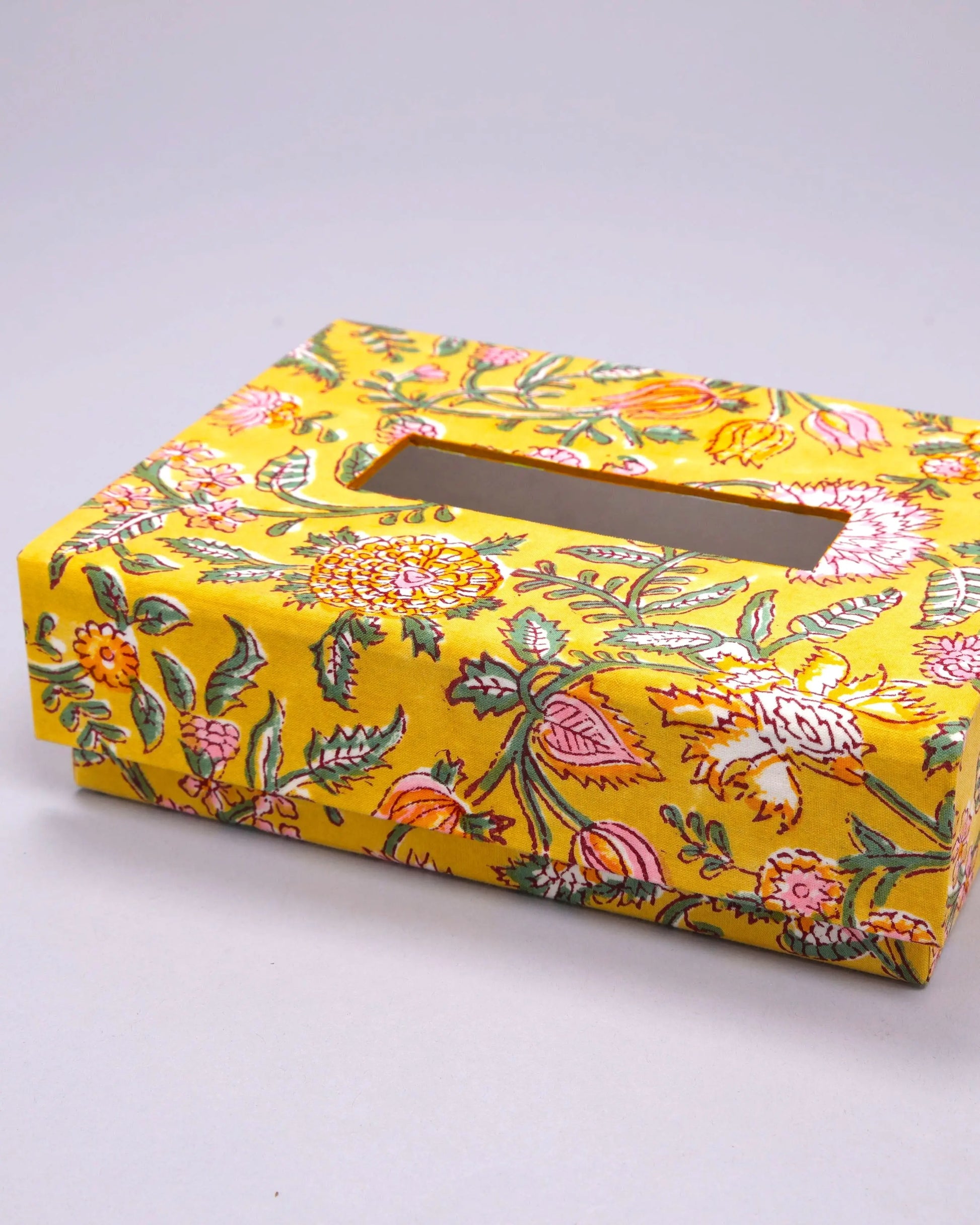 Fall Leaf Handblock Tissue Box My Store