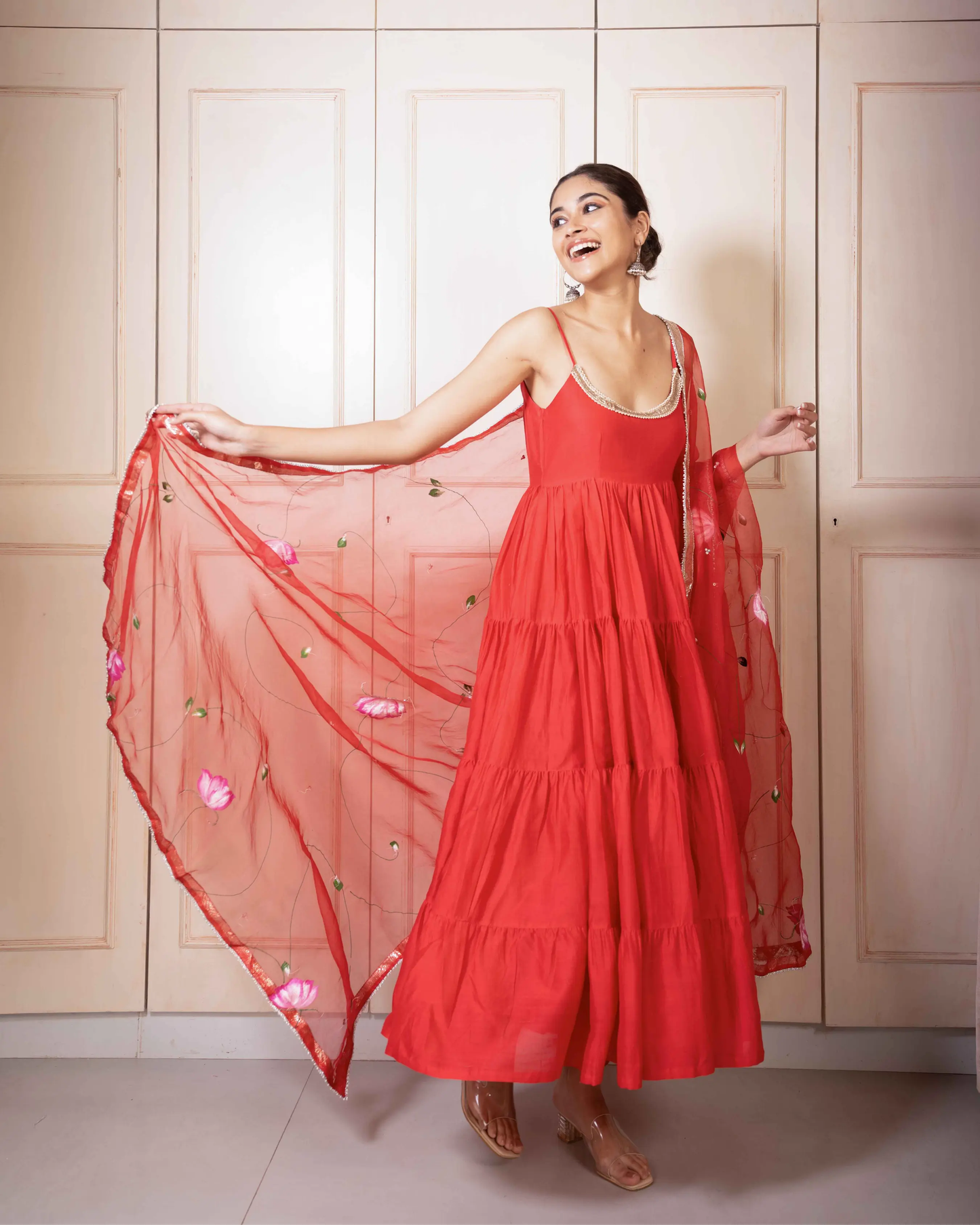 Runali Handpainted Chanderi Suit Set My Store