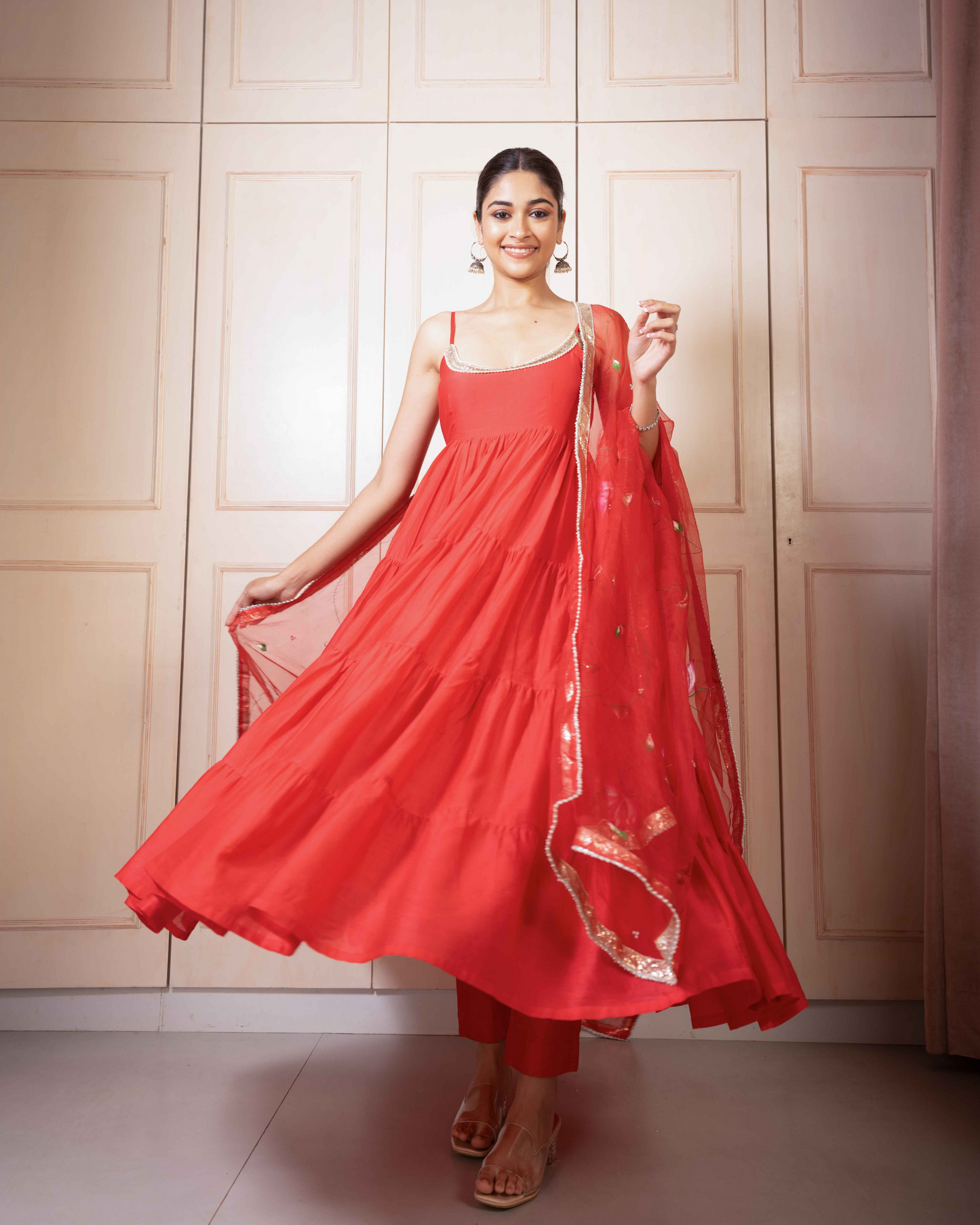 Runali Handpainted Chanderi Suit Set My Store