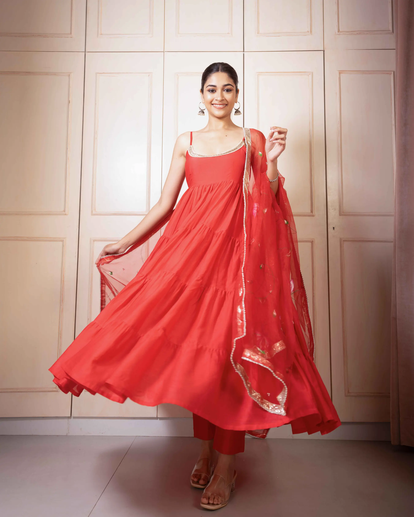 Runali Handpainted Chanderi Suit Set My Store