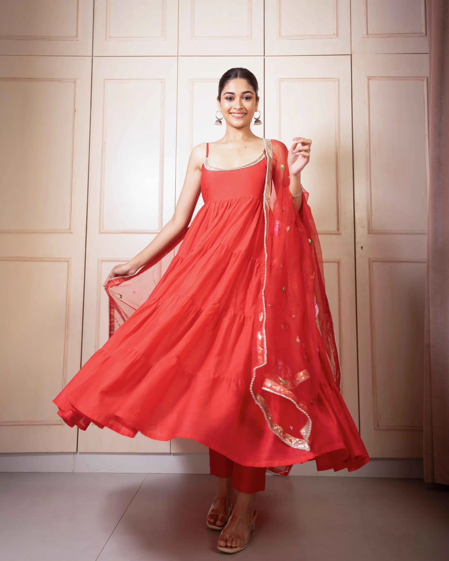 Runali Handpainted Chanderi Suit Set My Store