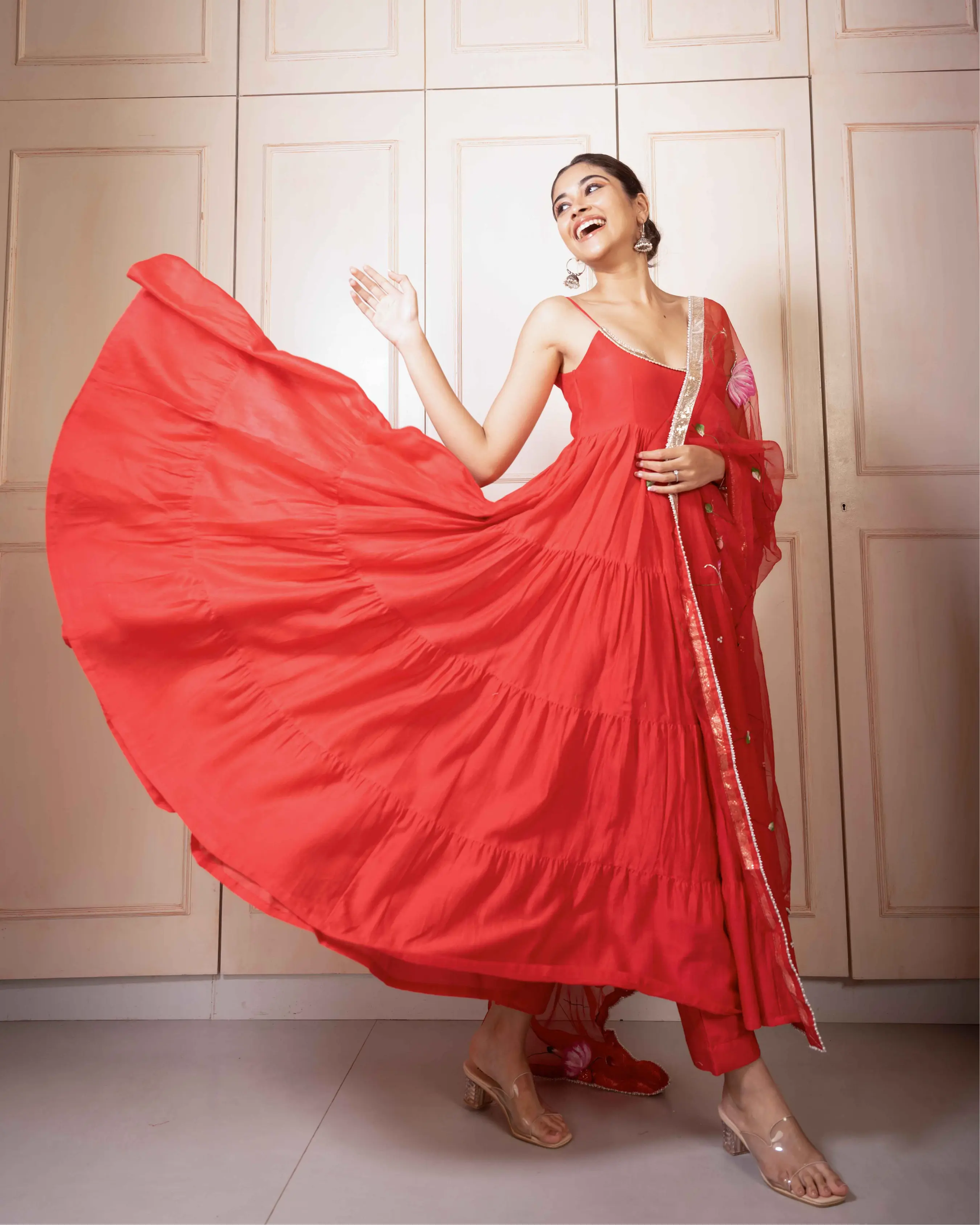 Runali Handpainted Chanderi Suit Set My Store