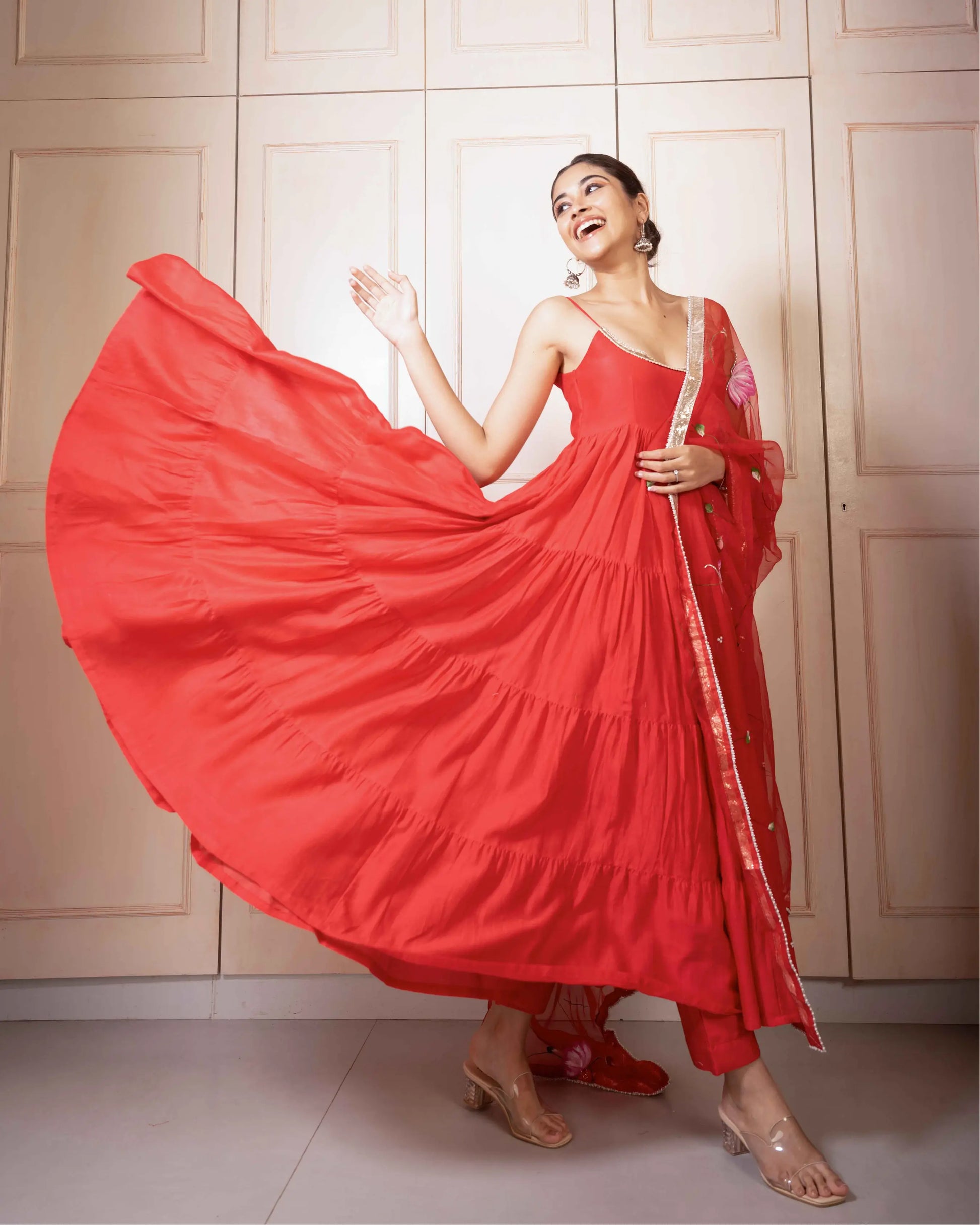 Runali Handpainted Chanderi Suit Set My Store