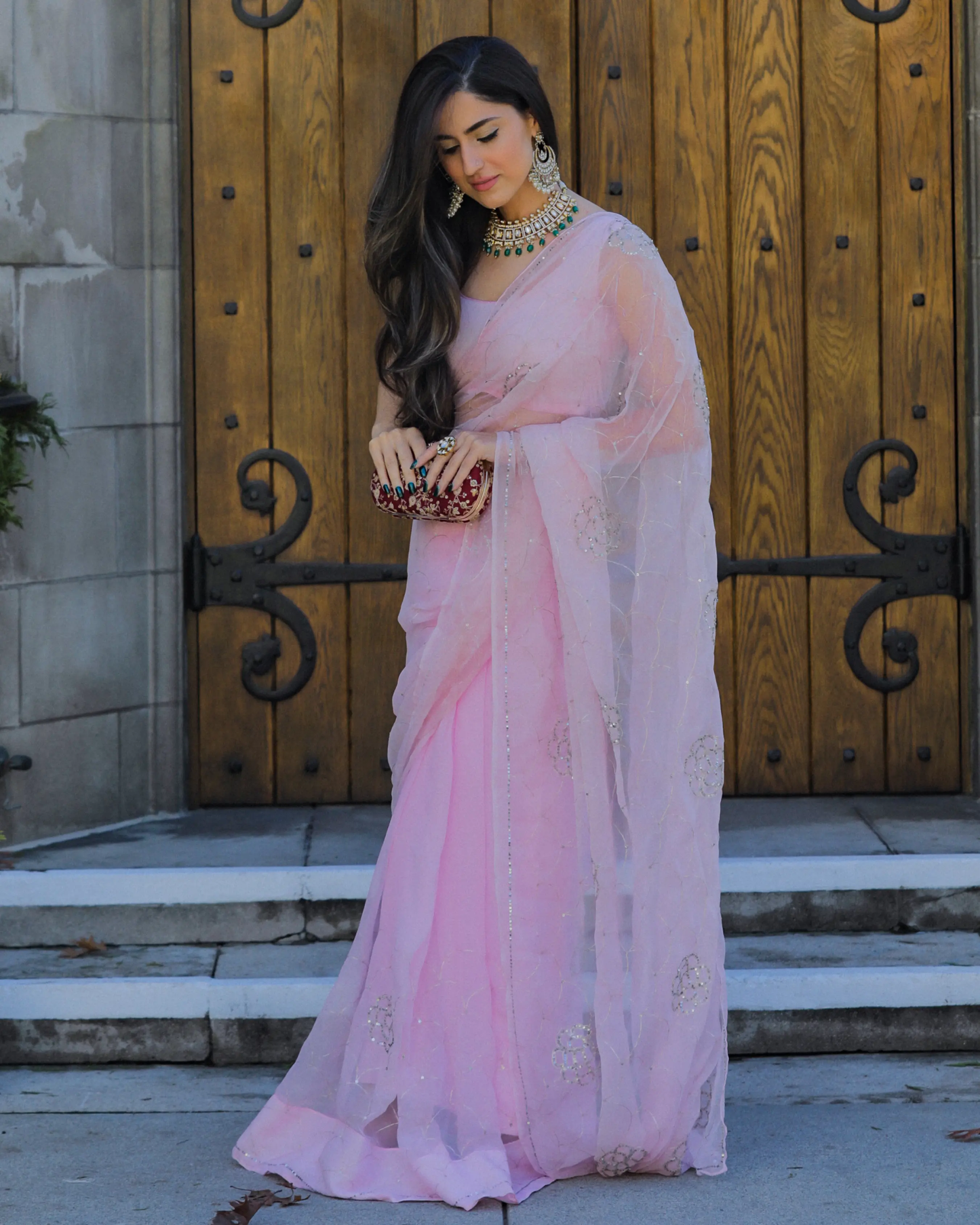 Strawberry Punch Pure Chiffon Saree My Store