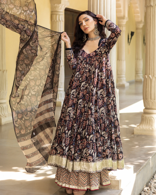 Vaniki Handblock Tier Sharara Set My Store