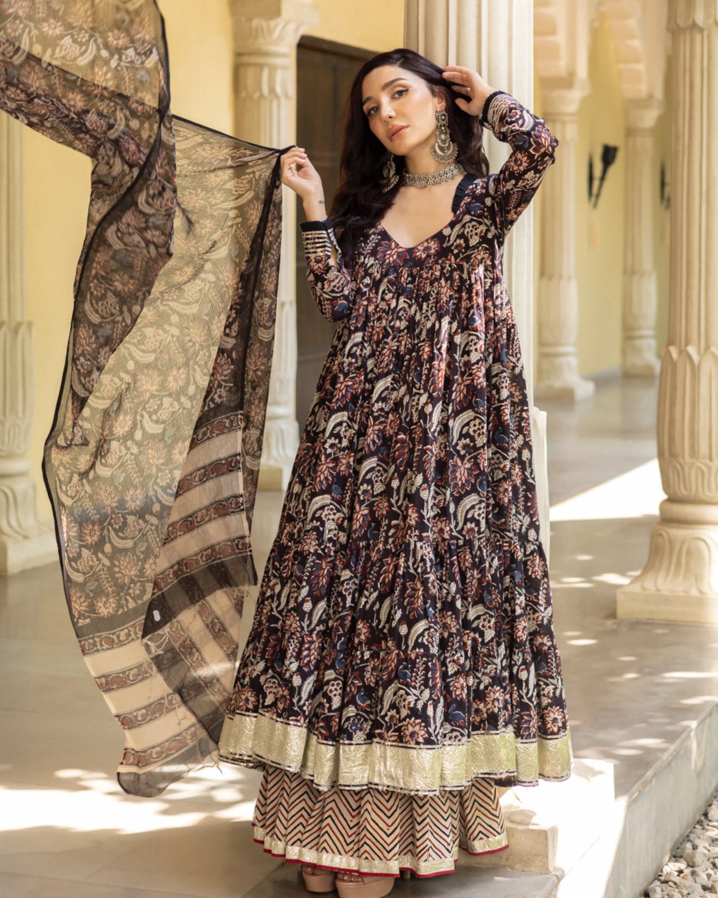 Vaniki Handblock Tier Sharara Set My Store