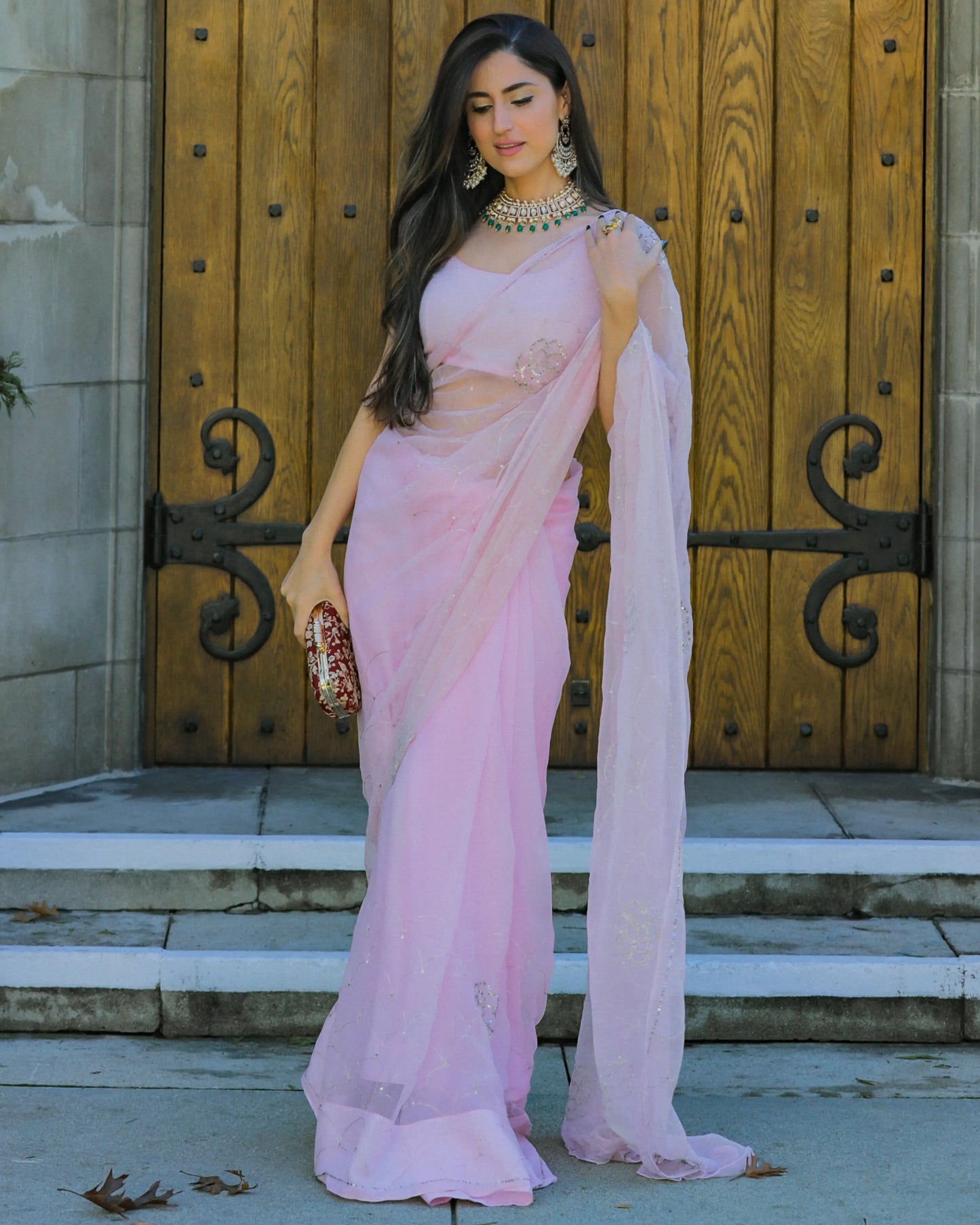 Strawberry Punch Pure Chiffon Saree My Store