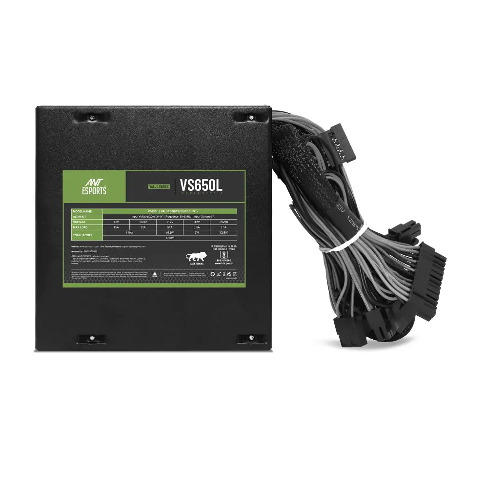 Ant Esports VS650L 650w Value Series Desktop Power Supply