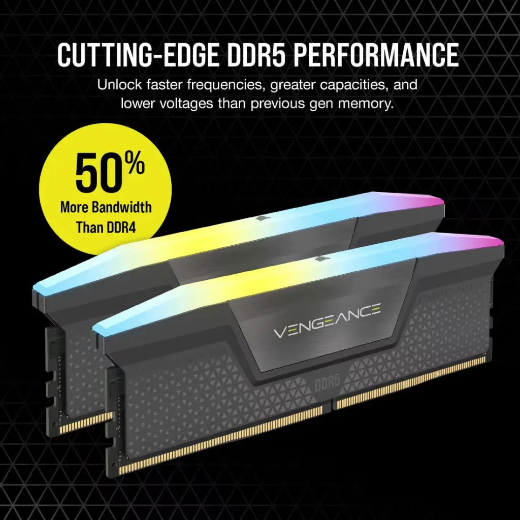 Corsair Vengeance RGB 32GB (16GB x 2) DDR5 RAM 6000MHz CL36 Desktop Memory