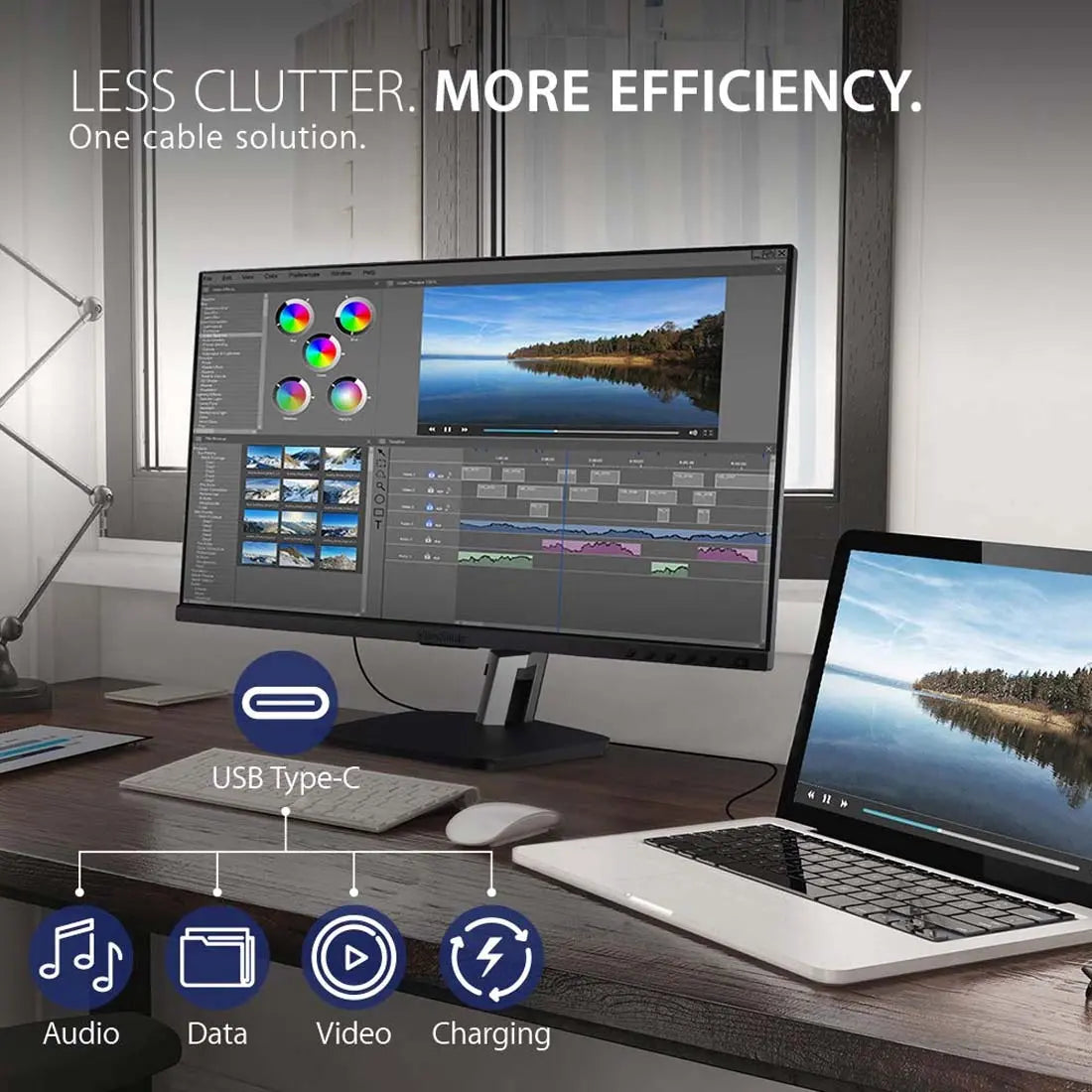 ViewSonic TD2455 24" FHD IPS Panel USB Type-C Touch Screen Monitor with Speakers My Store