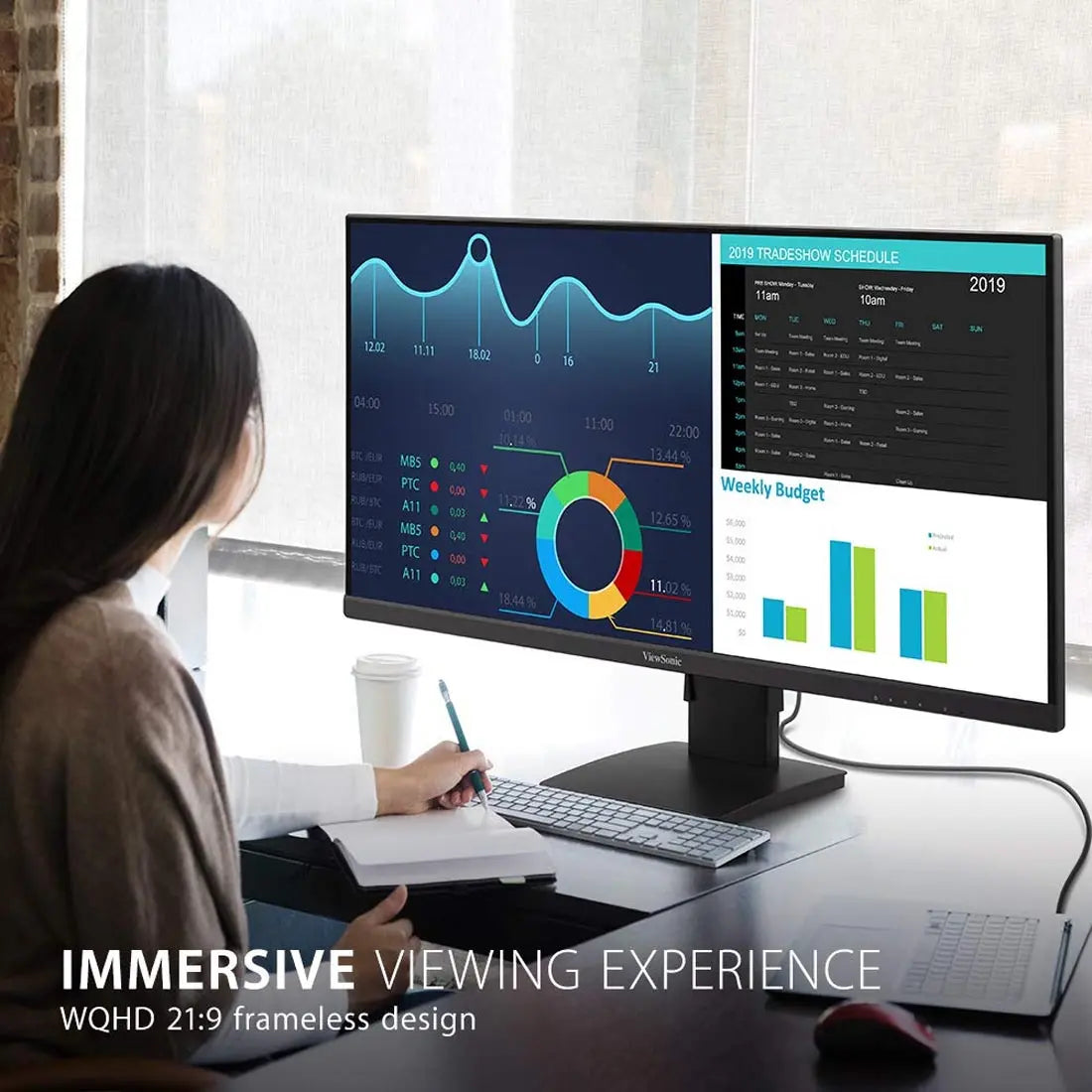 ViewSonic VA3456-MHDJ 34" Ultra-wide UWQHD 75Hz HDR10 IPS Panel Monitor with Speakers My Store