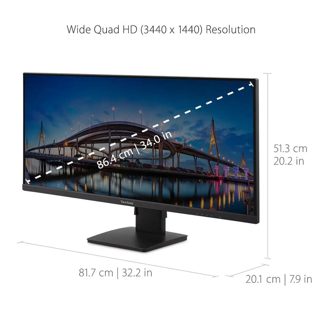 ViewSonic VA3456-MHDJ 34" Ultra-wide UWQHD 75Hz HDR10 IPS Panel Monitor with Speakers My Store
