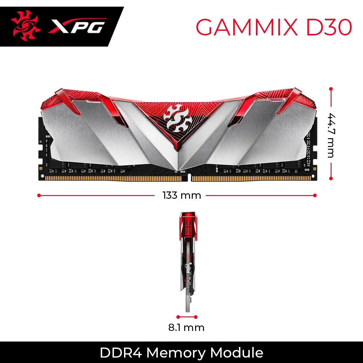 XPG GAMMIX D30 16GB 3200MHz DDR4 UDIMM Desktop Gaming Memory