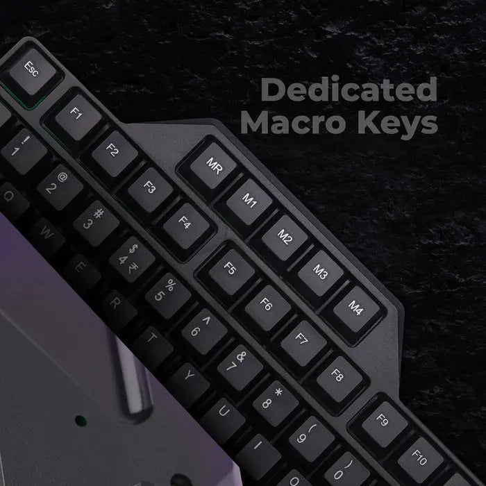 Optimus KGaming Keyboard Multicolor LED, Dedicated Macro Keys, 117 Keys Black