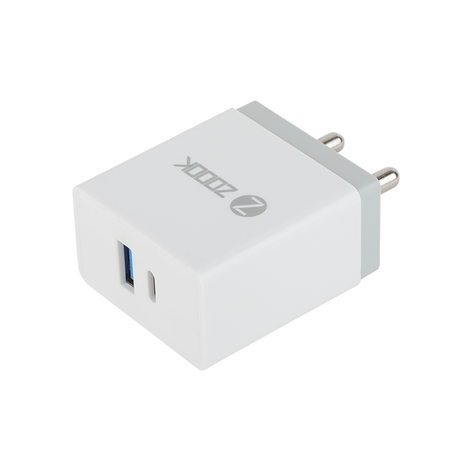 Zoook Rapid Power 18 W PD Fast Charging 2 Port USB Charger with Cable